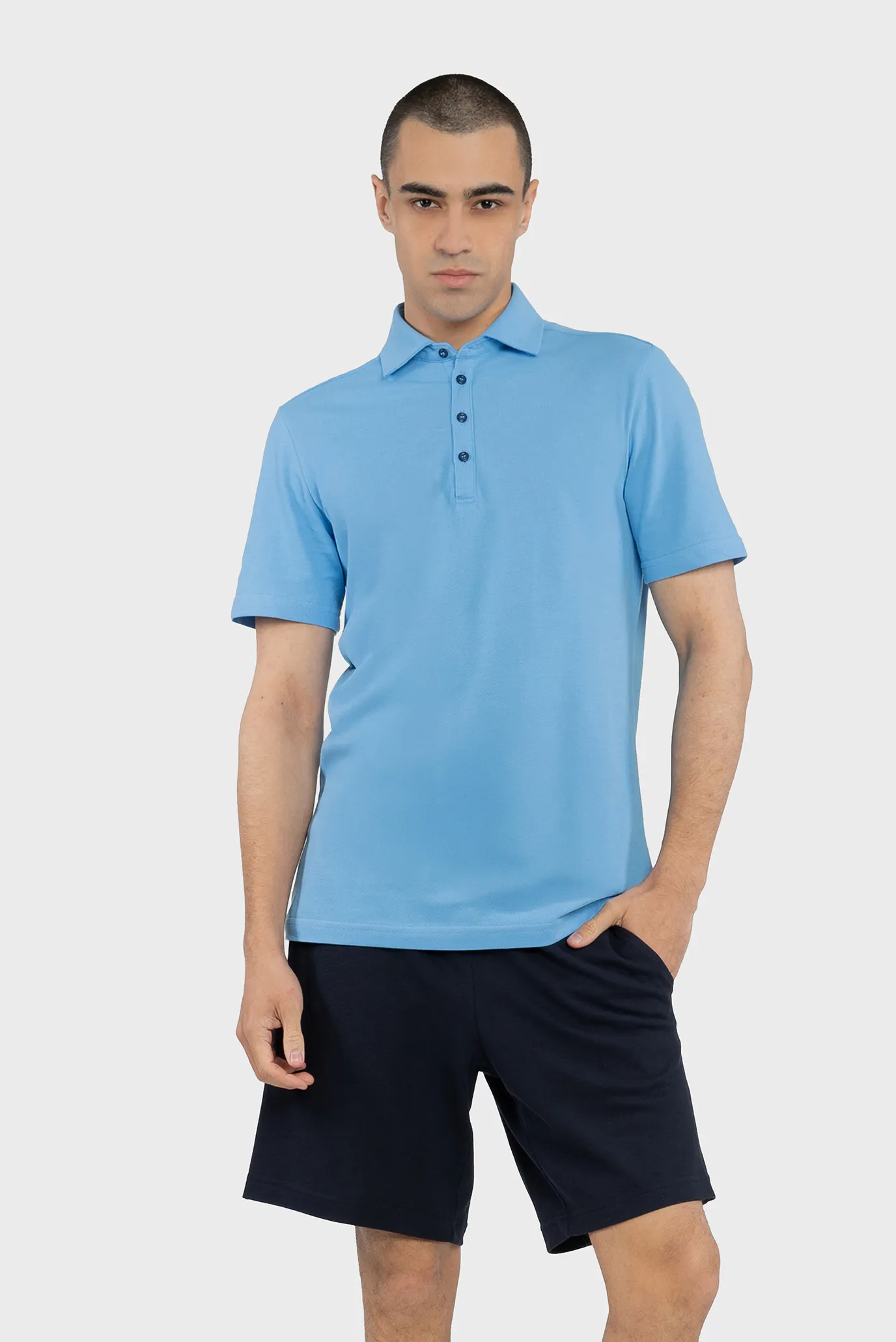 Мужское голубое поло 1