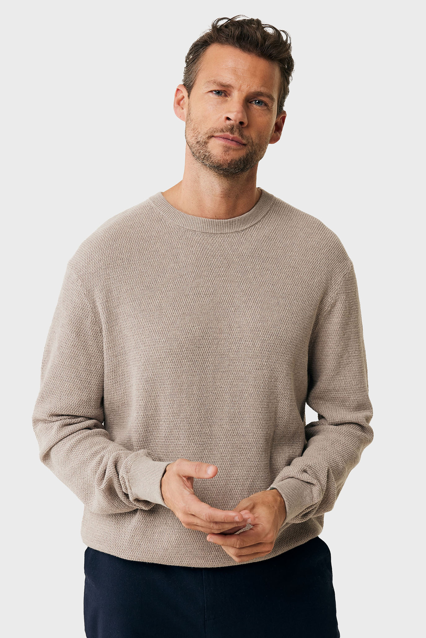 Мужской бежевый джемпер Structured knit sweater Бежевый XXL Mexx MF006602351M Мужской бежевый джемпер Structured knit sweater Бежевый XXL Mexx MF006602351M