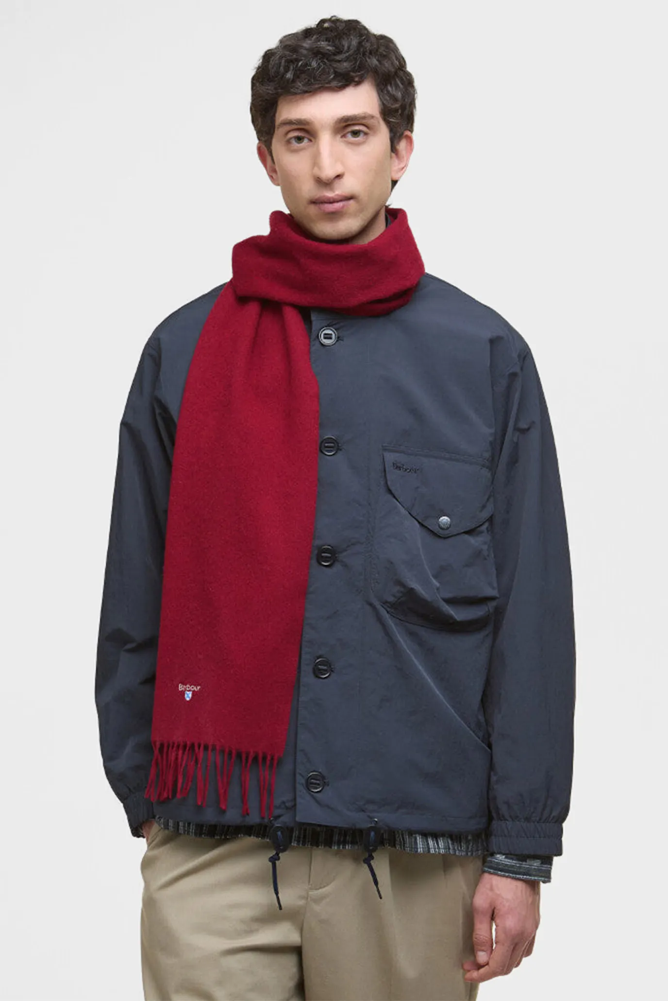 Мужской бордовый шерстяной шарф 2