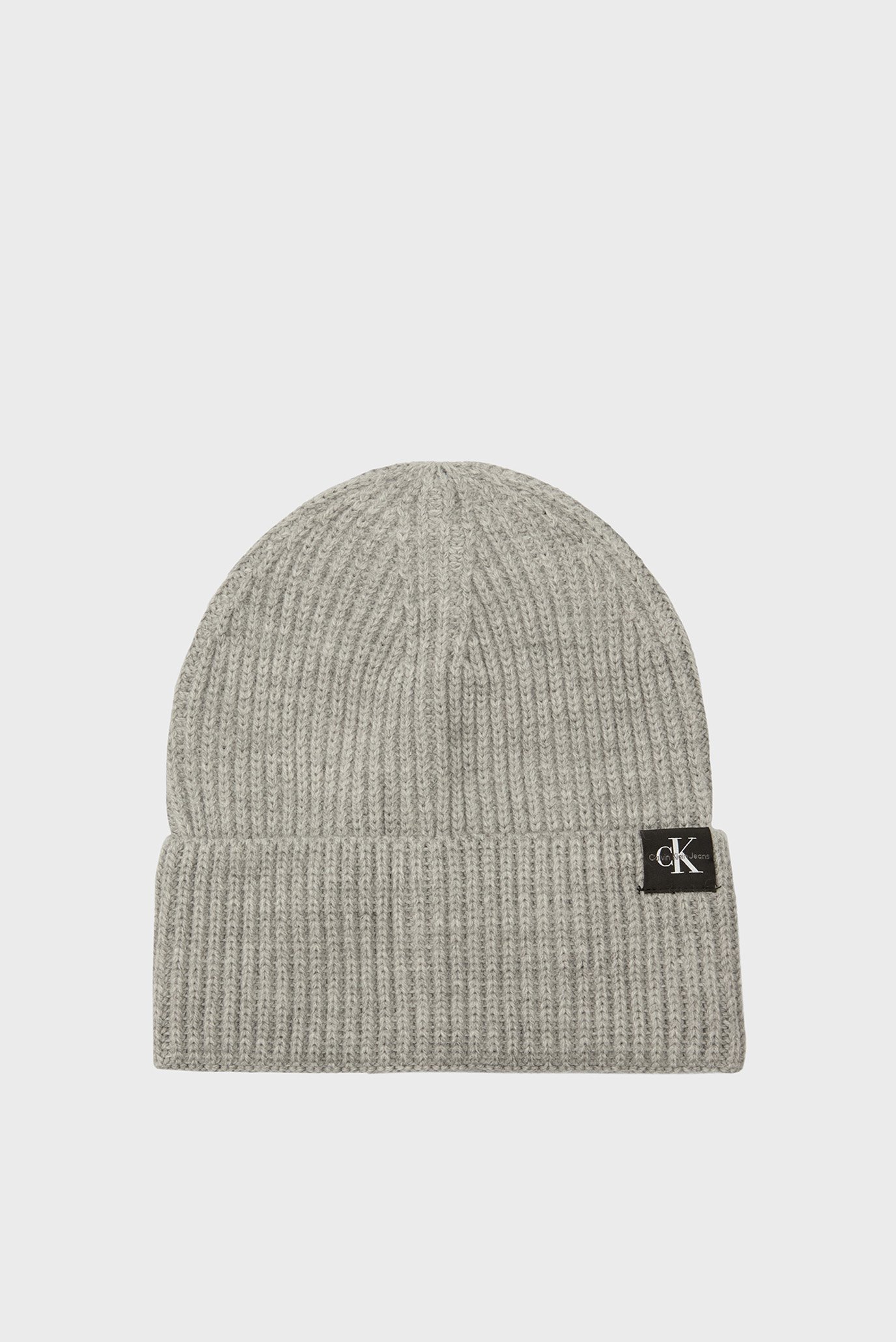 Детская серая шапка MONOGRAM RIB BEANIE 1