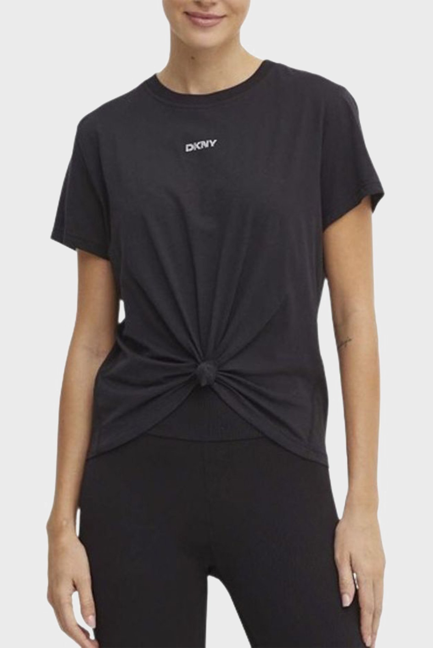 Женская черная футболка Черный S DKNY DP4T9994 Женская черная футболка Черный S DKNY DP4T9994
