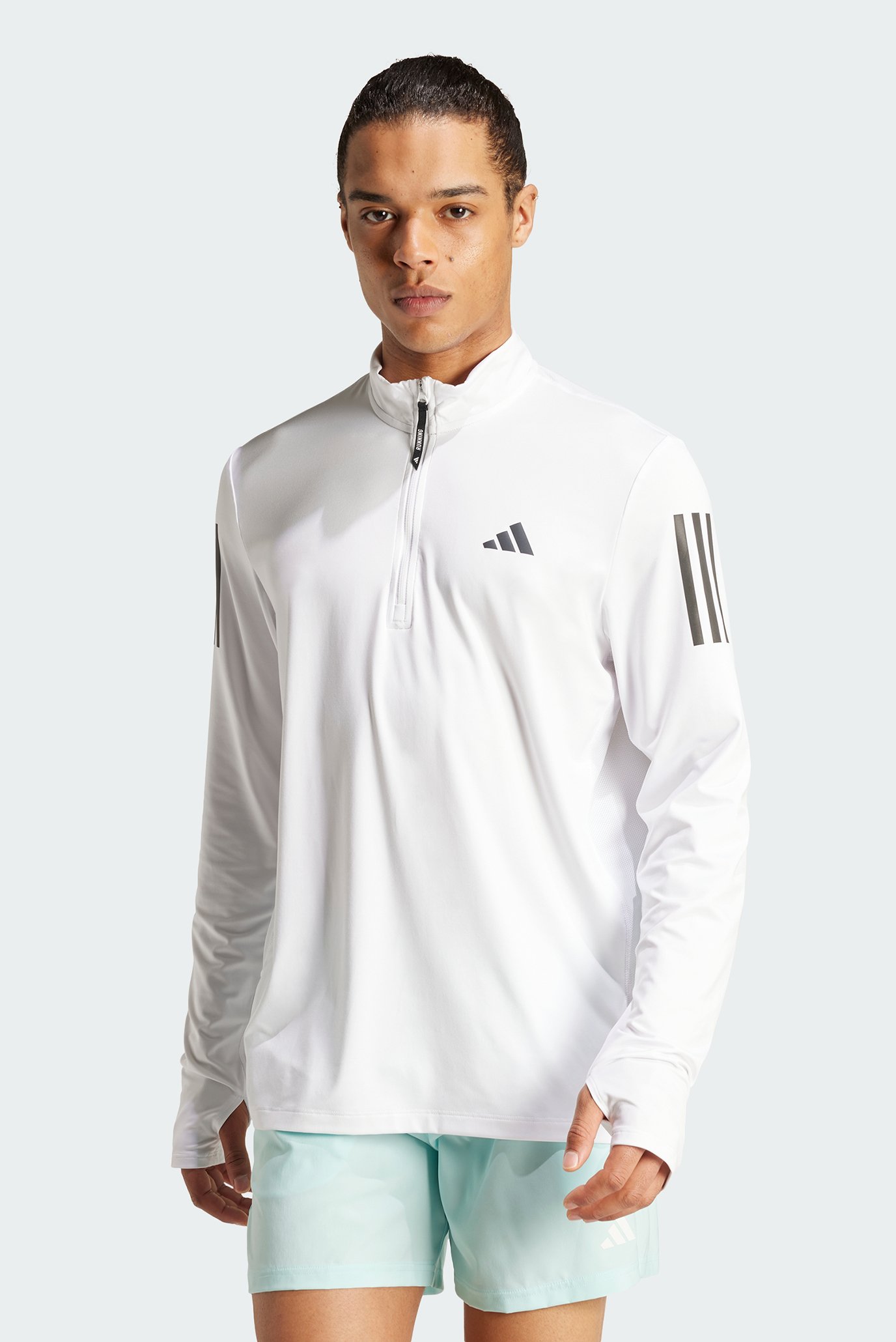 Чоловічий білий лонгслів Own the Run Half-Zip Track Top 1