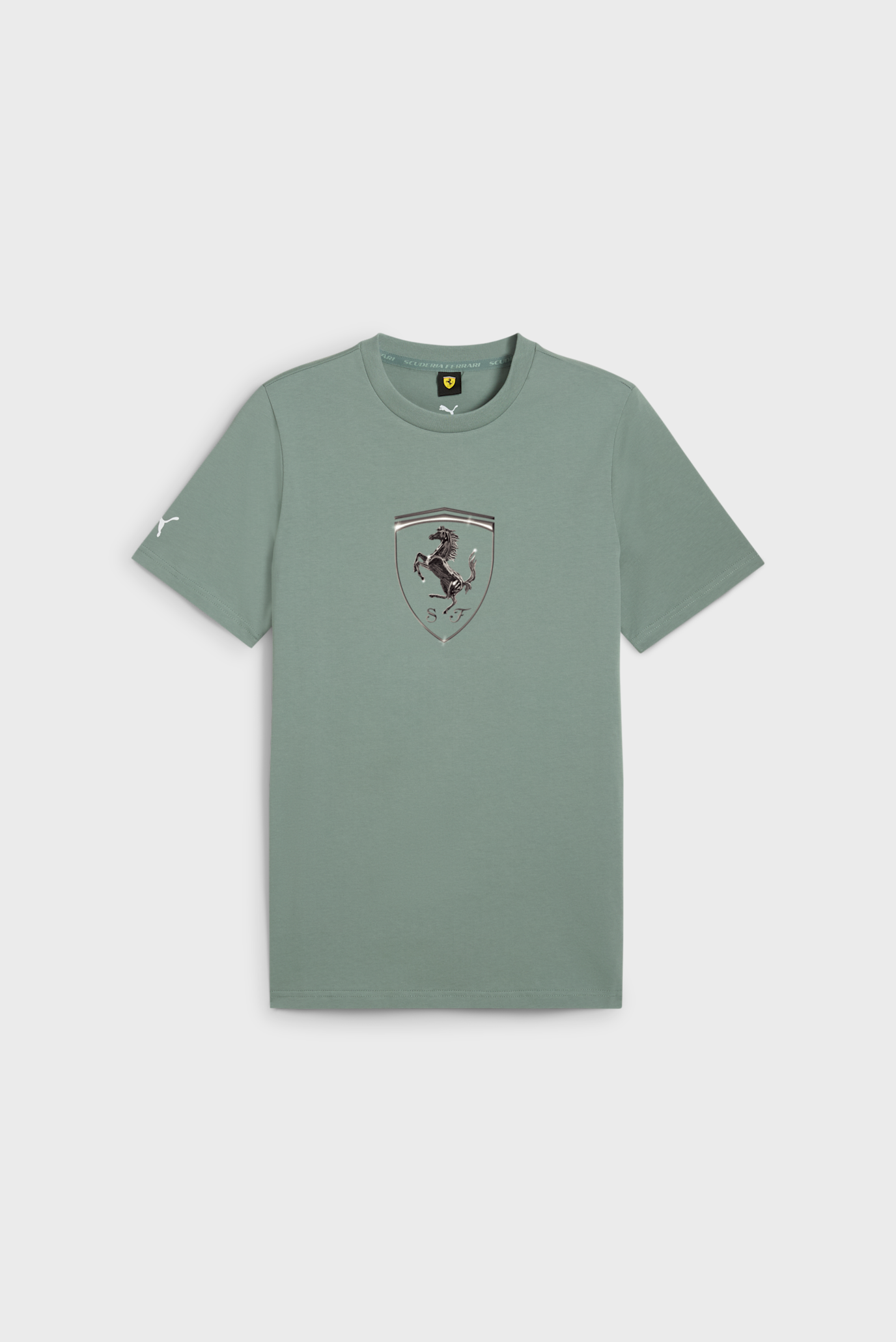 Мужская мятная футболка Scuderia Ferrari Race Tonal Big Shield Tee Men 1