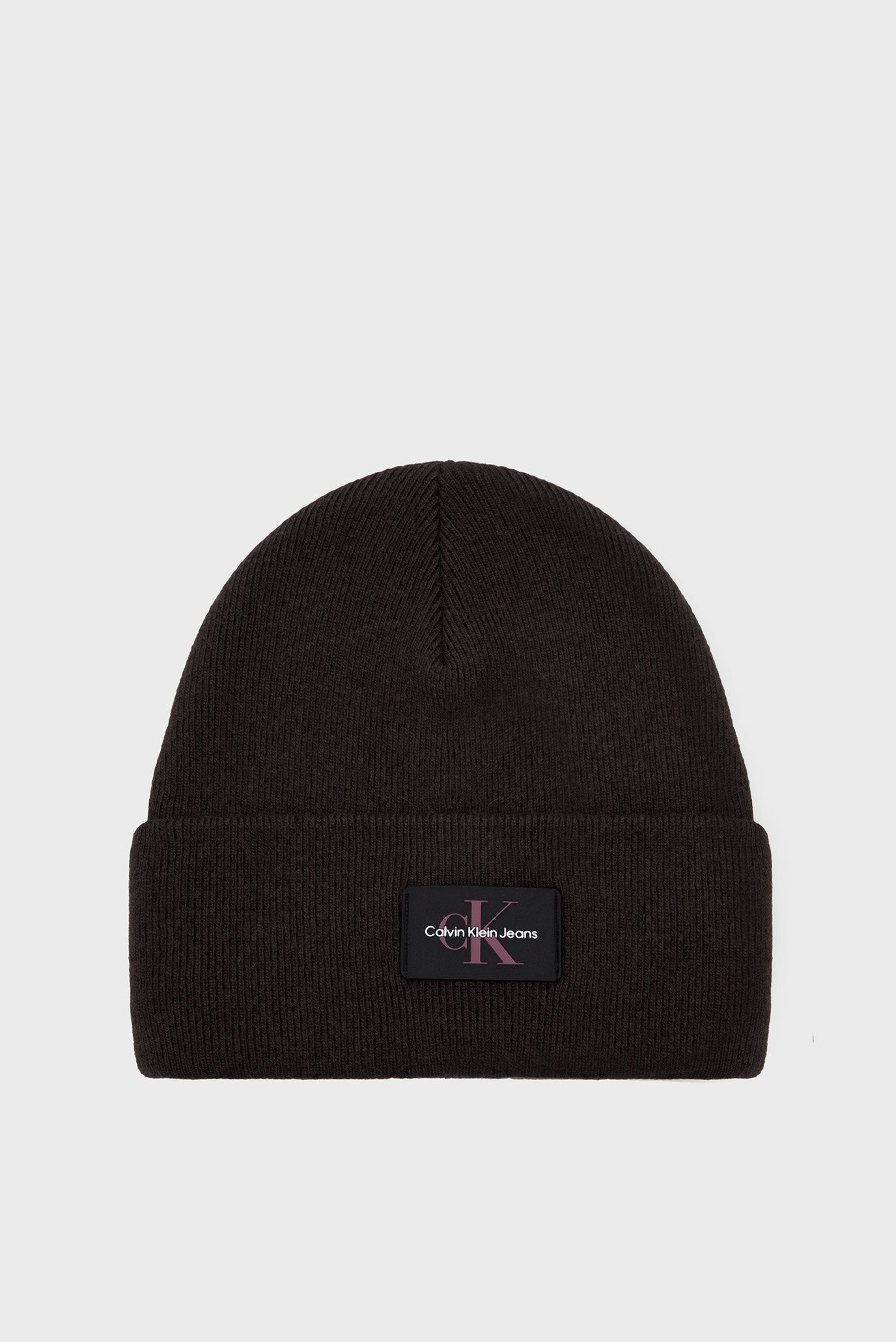 Жіноча коричнева вовняна шапка MONOLOGO RUBBER BEANIE 1