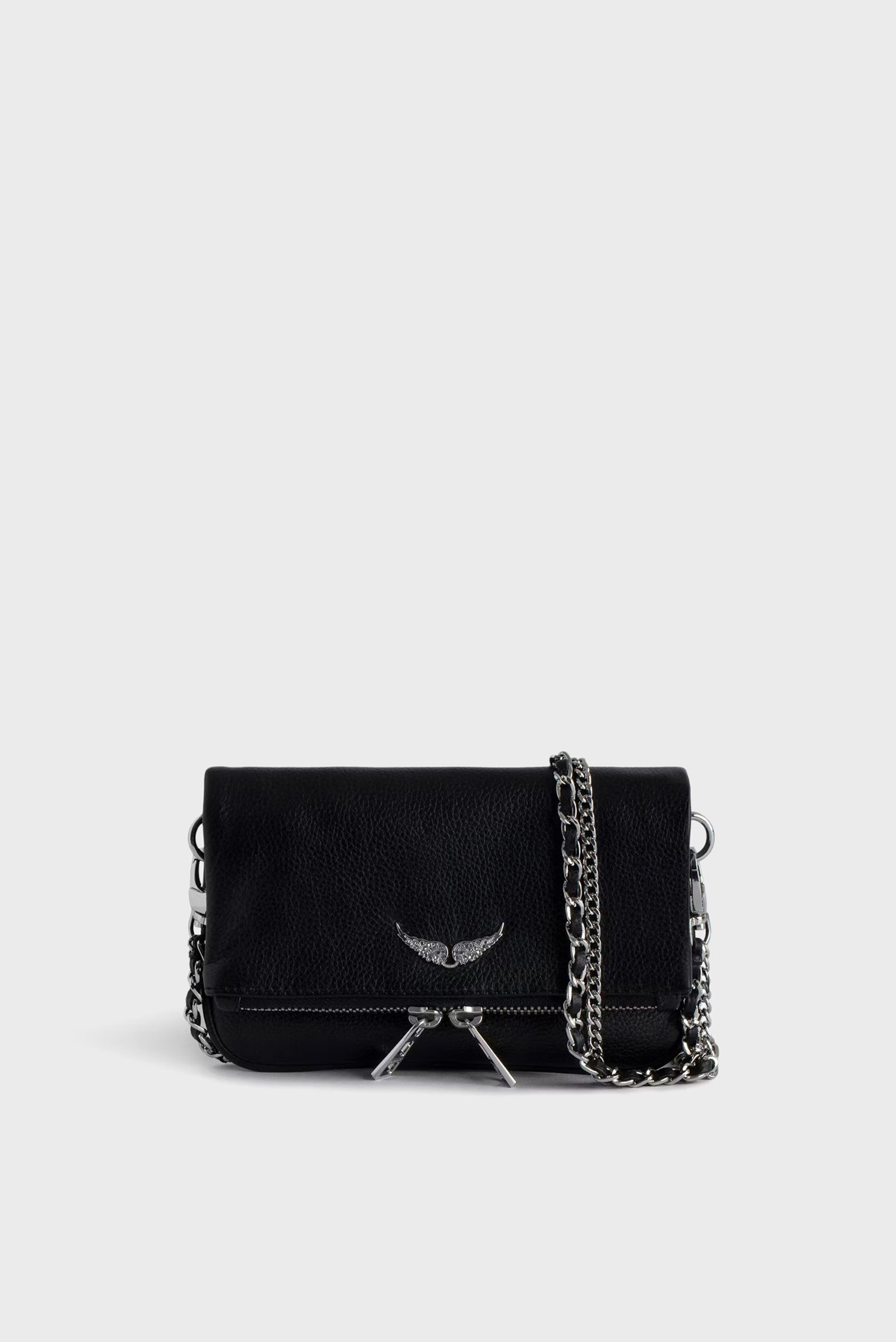 Женский черный кожаный клатч Rock Nano Черный ONESIZE ZADIG&VOLTAIRE LWBA03975_BLACK Женский черный кожаный клатч Rock Nano Черный ONESIZE ZADIG&VOLTAIRE LWBA03975_BLACK