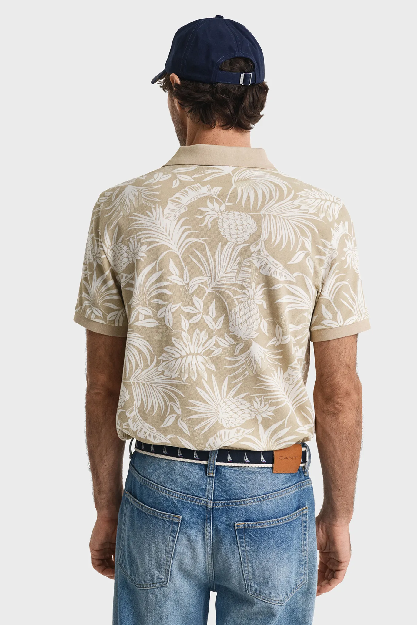 Мужское бежевое поло с узором PRINTED 3