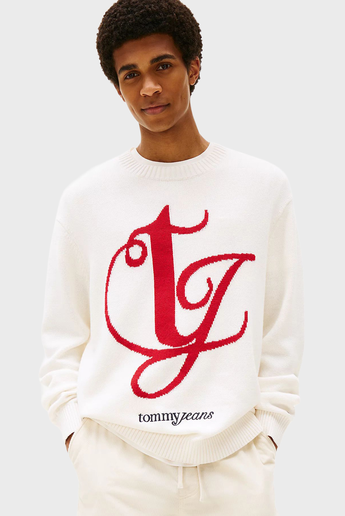 Мужской белый джемпер REG MONOGRAM Белый XL Tommy Jeans DM0DM21883 Мужской белый джемпер REG MONOGRAM Белый XL Tommy Jeans DM0DM21883