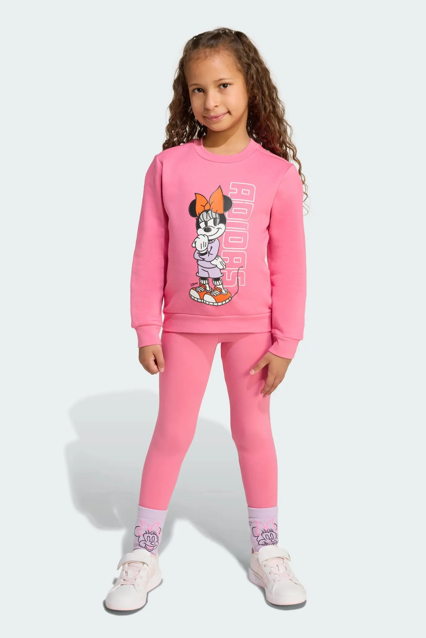 Детский розовый комплект одежды (свитшот, тайтсы) adidas Disney Minnie Mouse Kids 1
