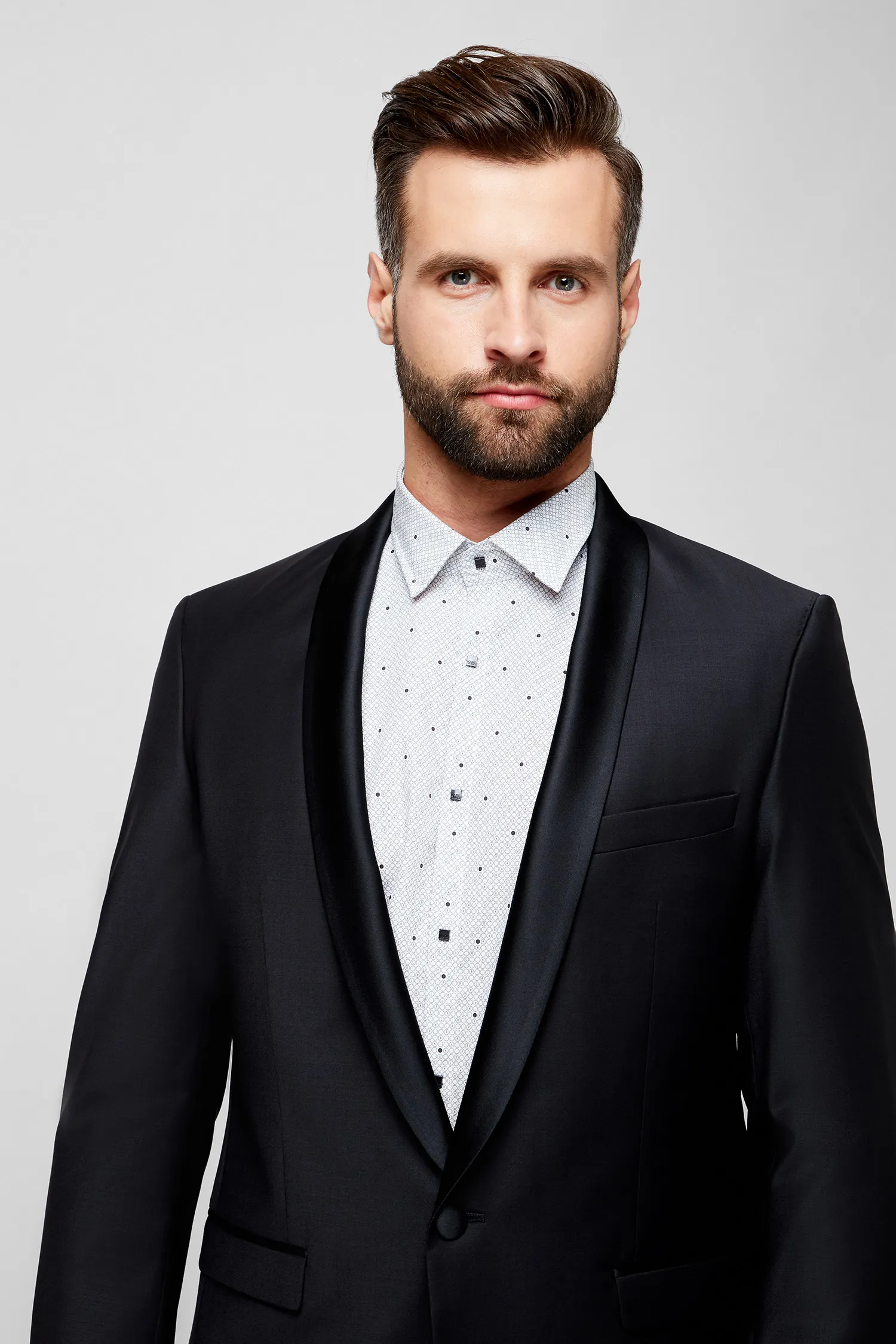 Мужской черный шерстяной пиджак 4