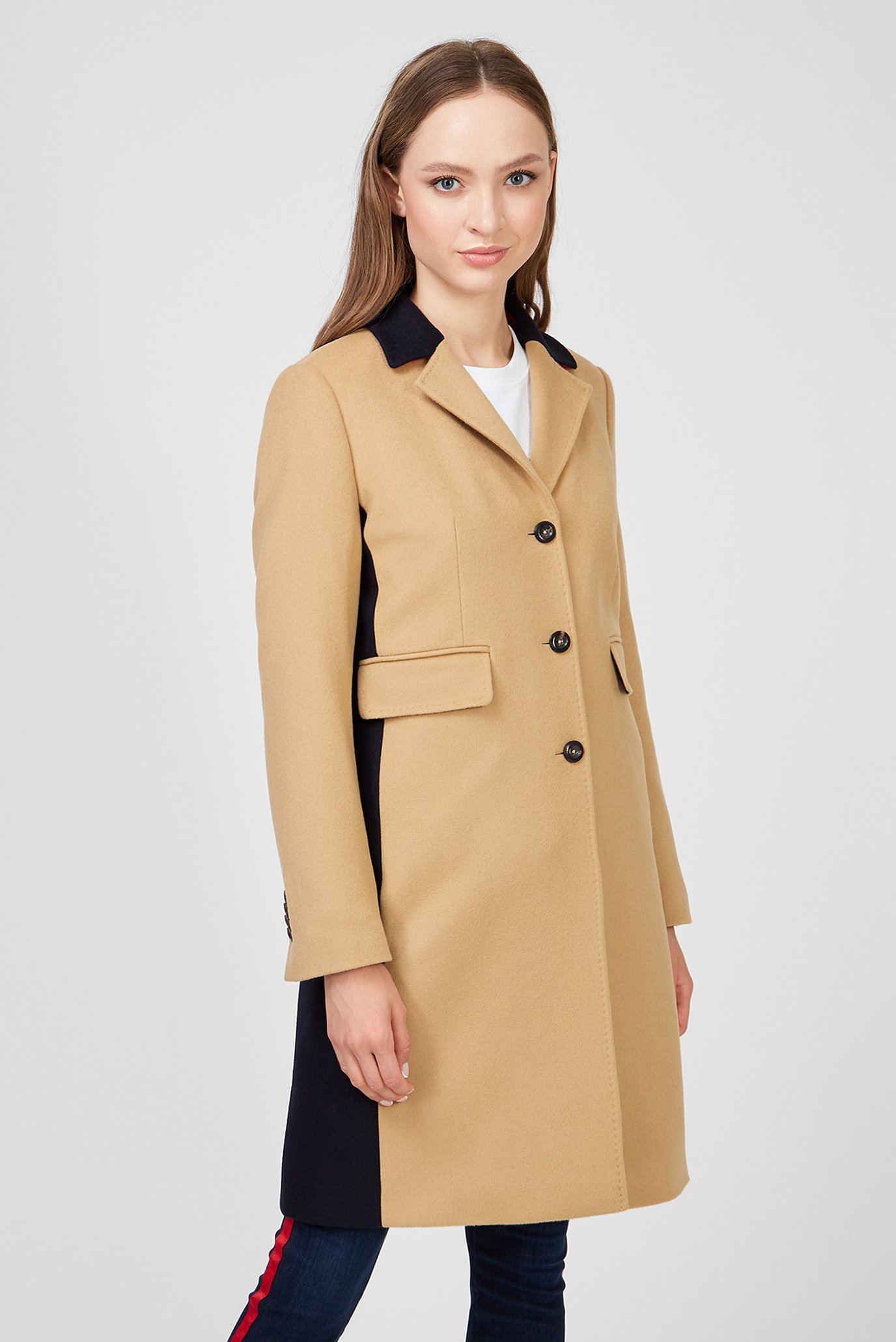 Женское бежевое шерстяное пальто ICON CLASSIC 1