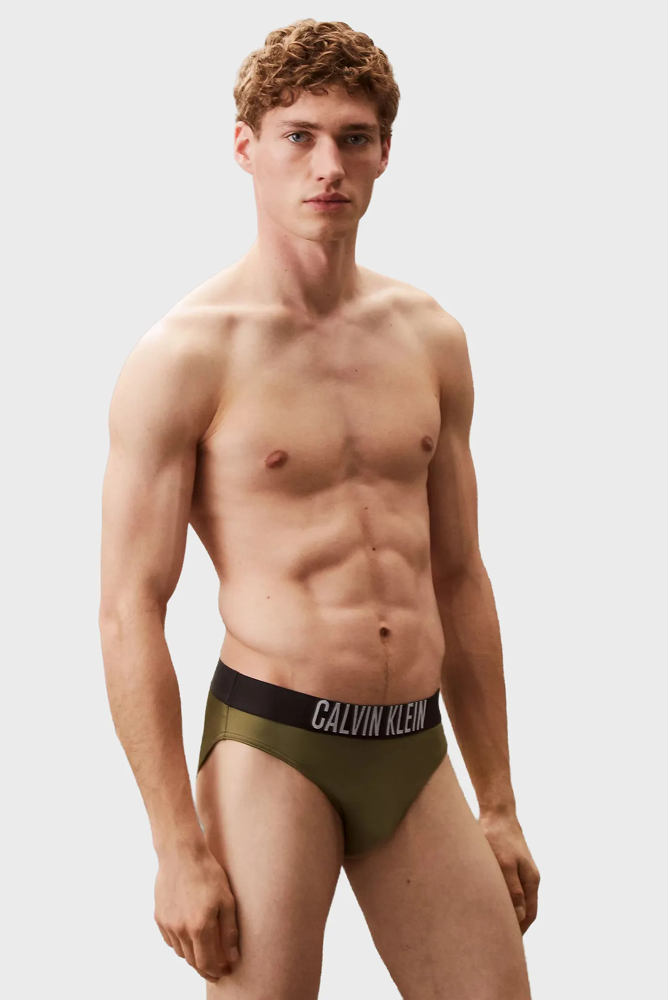 Мужские оливковые плавки BRIEF WB Оливковый S Calvin Klein KM0KM01097