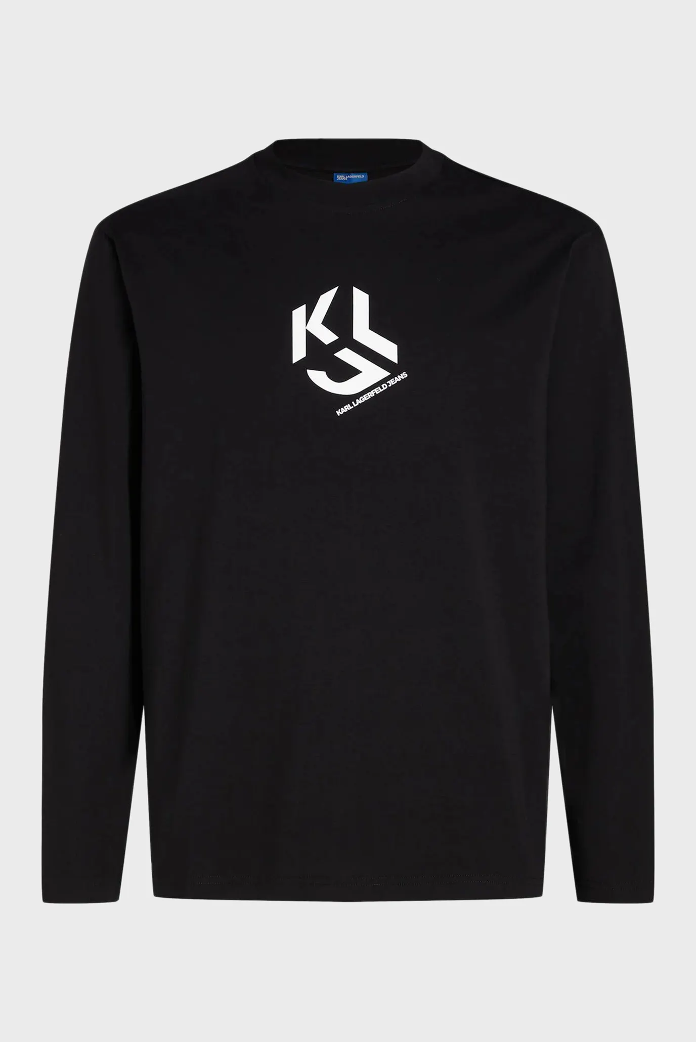 Мужской черный лонгслив regular monogram 1