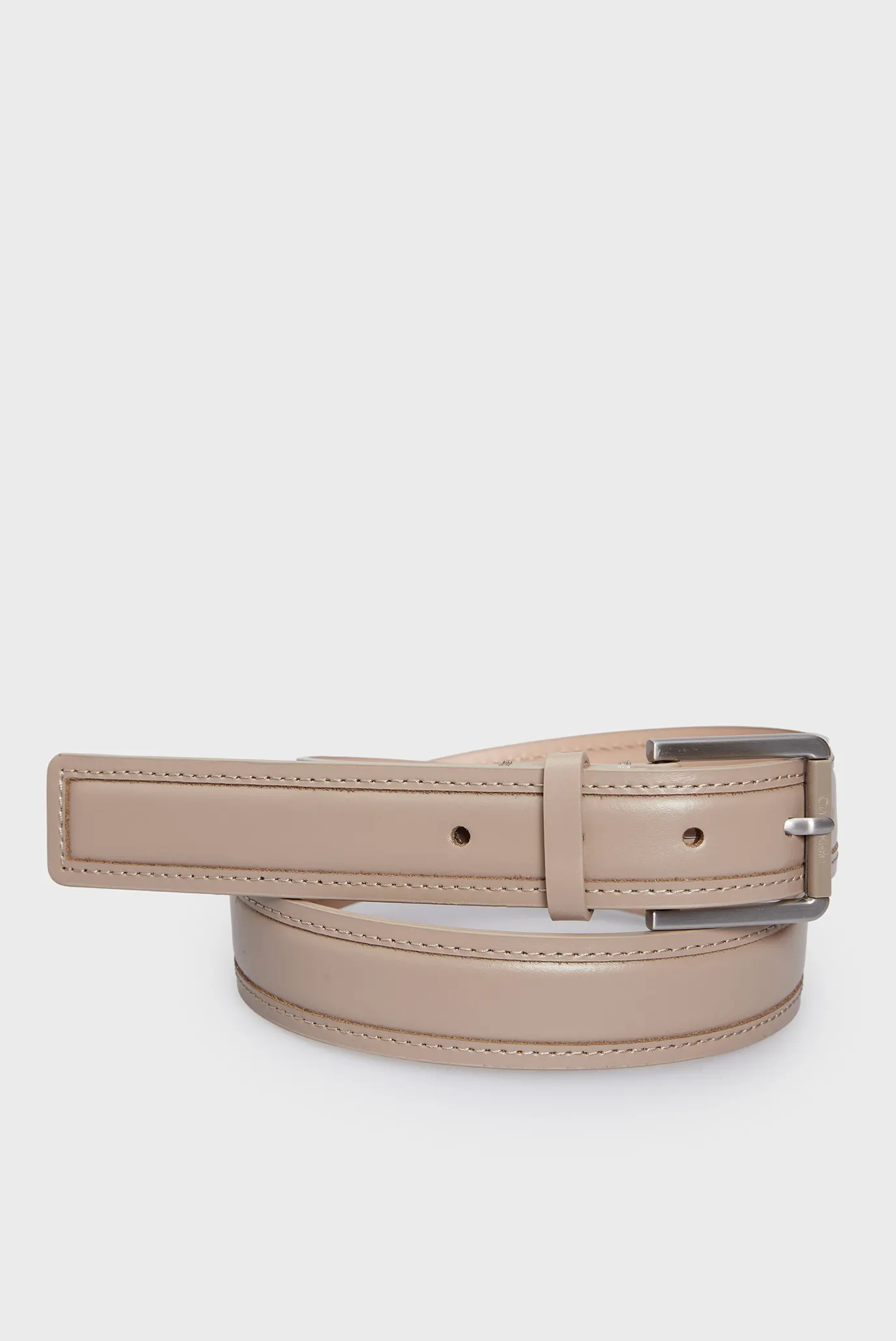 Женский бежевый кожаный ремень CK MUST SQUARE BOMBAI BELT 30MM 2