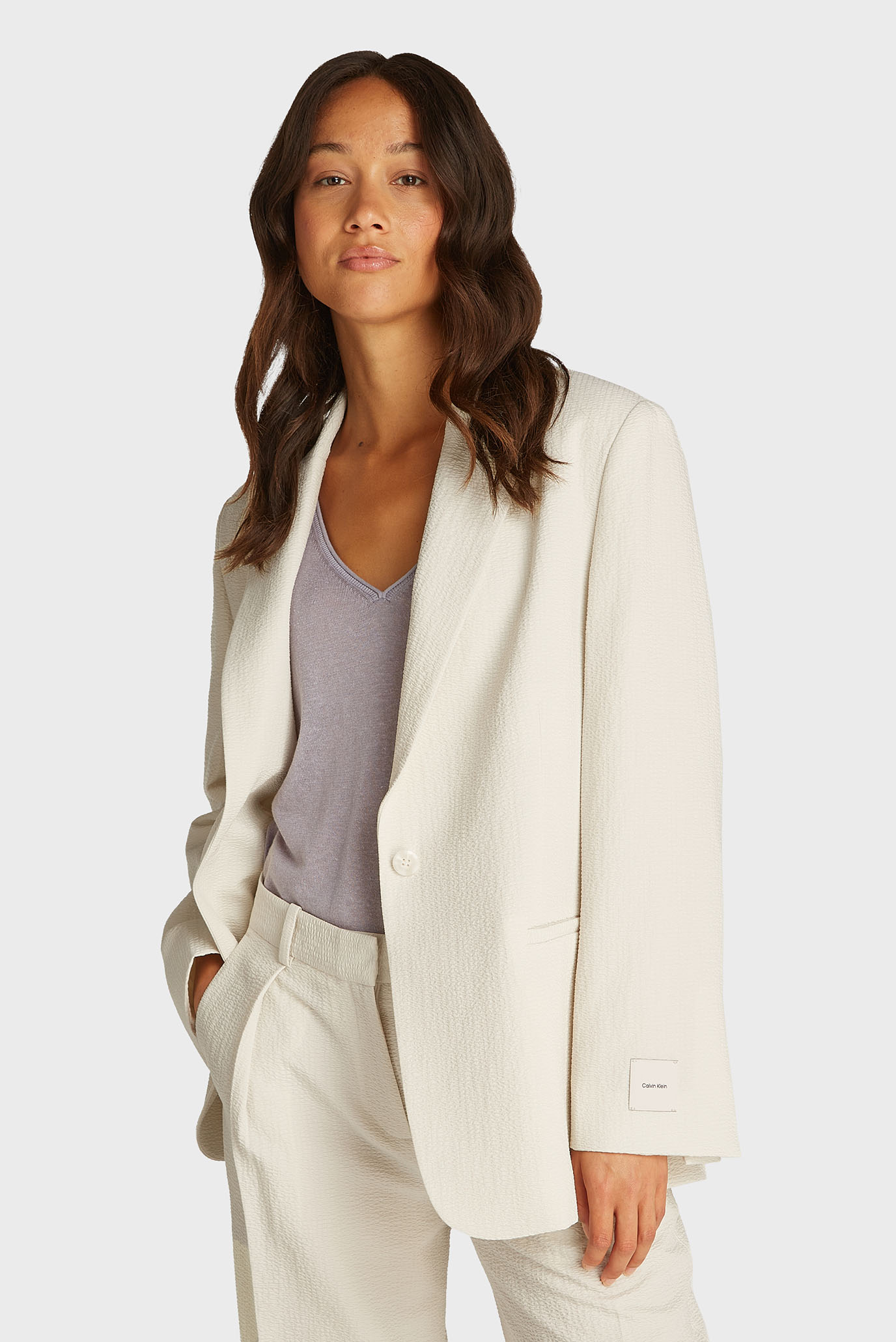 Женский бежевый жакет SOFT Бежевый 38 Calvin Klein K20K208240 Женский бежевый жакет SOFT Бежевый 38 Calvin Klein K20K208240