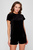Женский черный велюровый костюм (футболка, шорты)