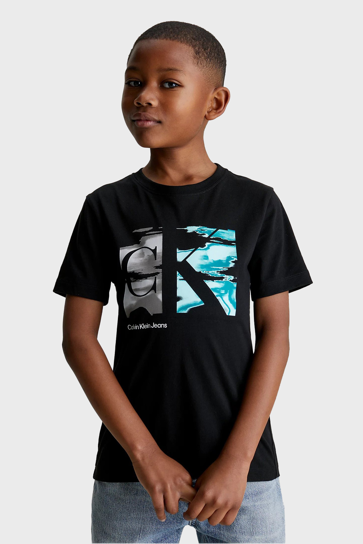 Детская черная футболка SERENITY MONOGRAM SS 1