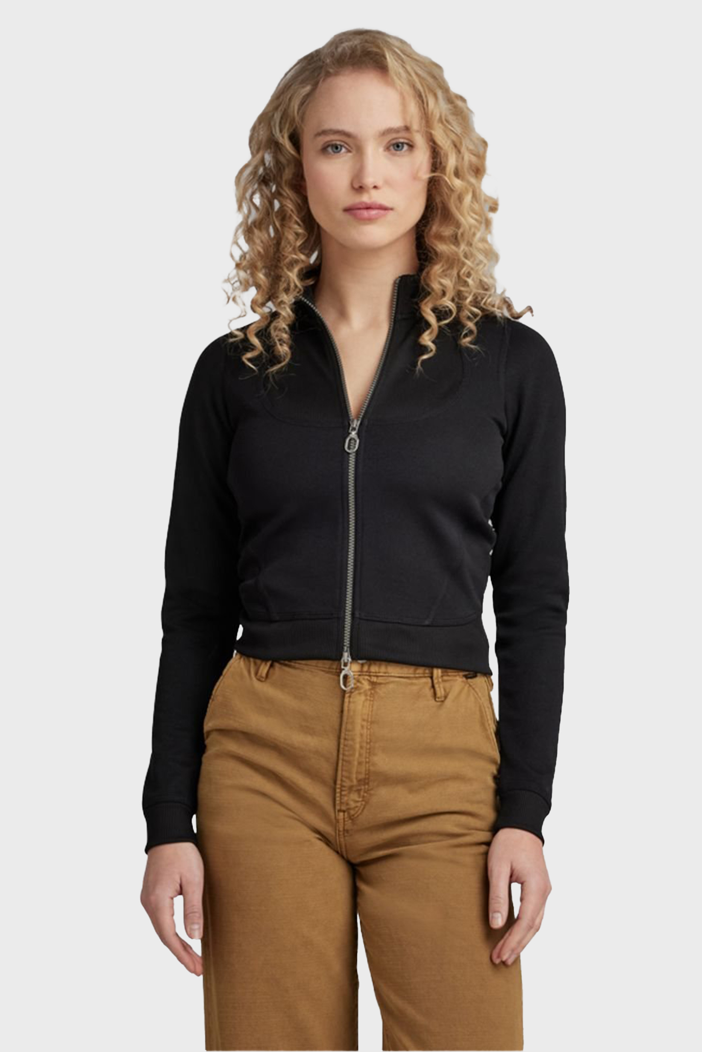 Женская черная спортивная кофта Track jacket slim 1