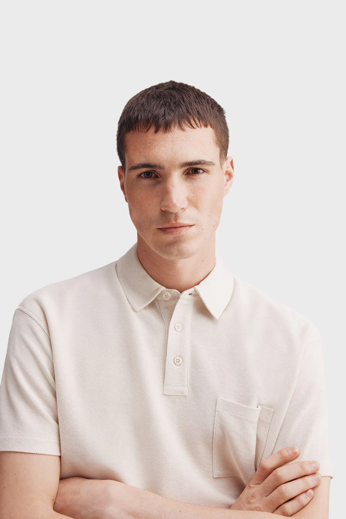 Чоловіче біле поло regular fit 4