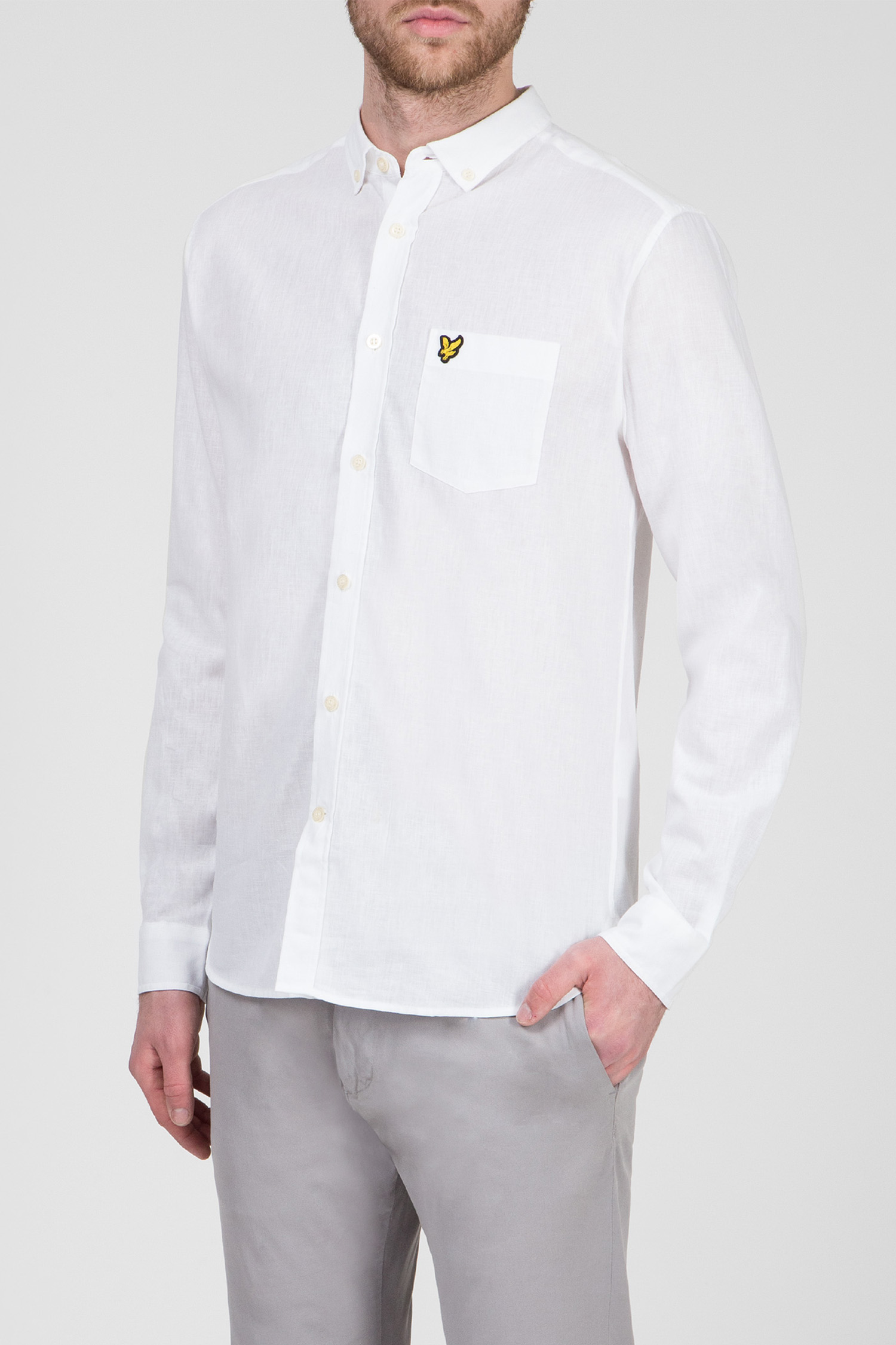 Мужская белая рубашка Lyle & Scott LW817V-626 — MD-Fashion