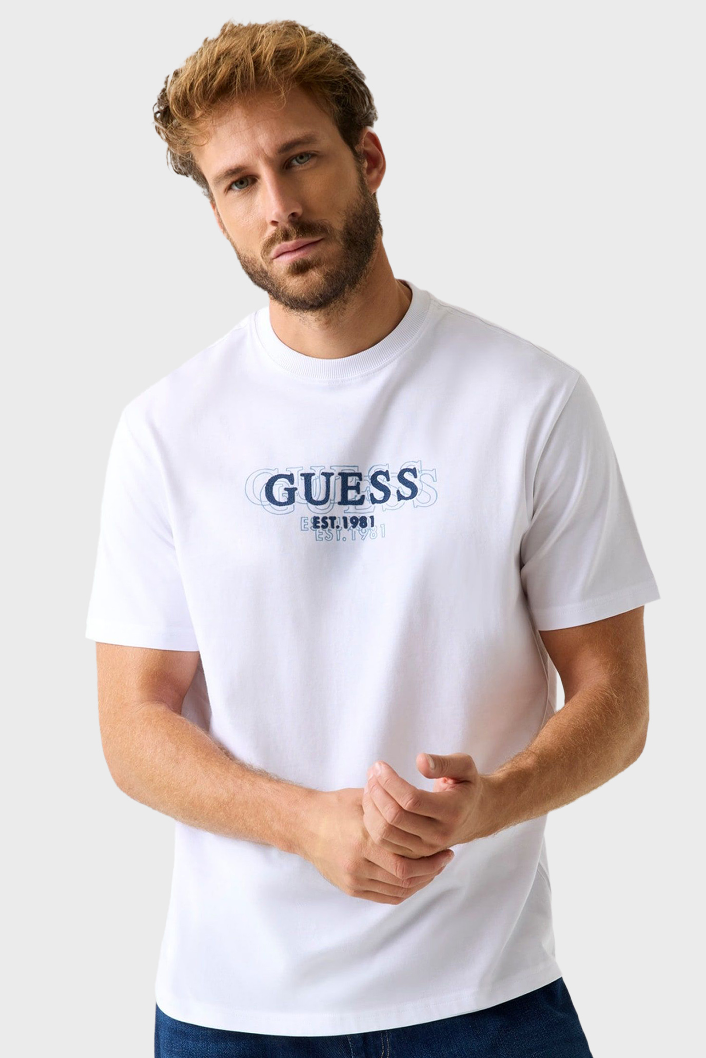 Мужская белая футболка Белый XXL Guess M5BI05.I3Z14;G011 Мужская белая футболка Белый XXL Guess M5BI05.I3Z14;G011