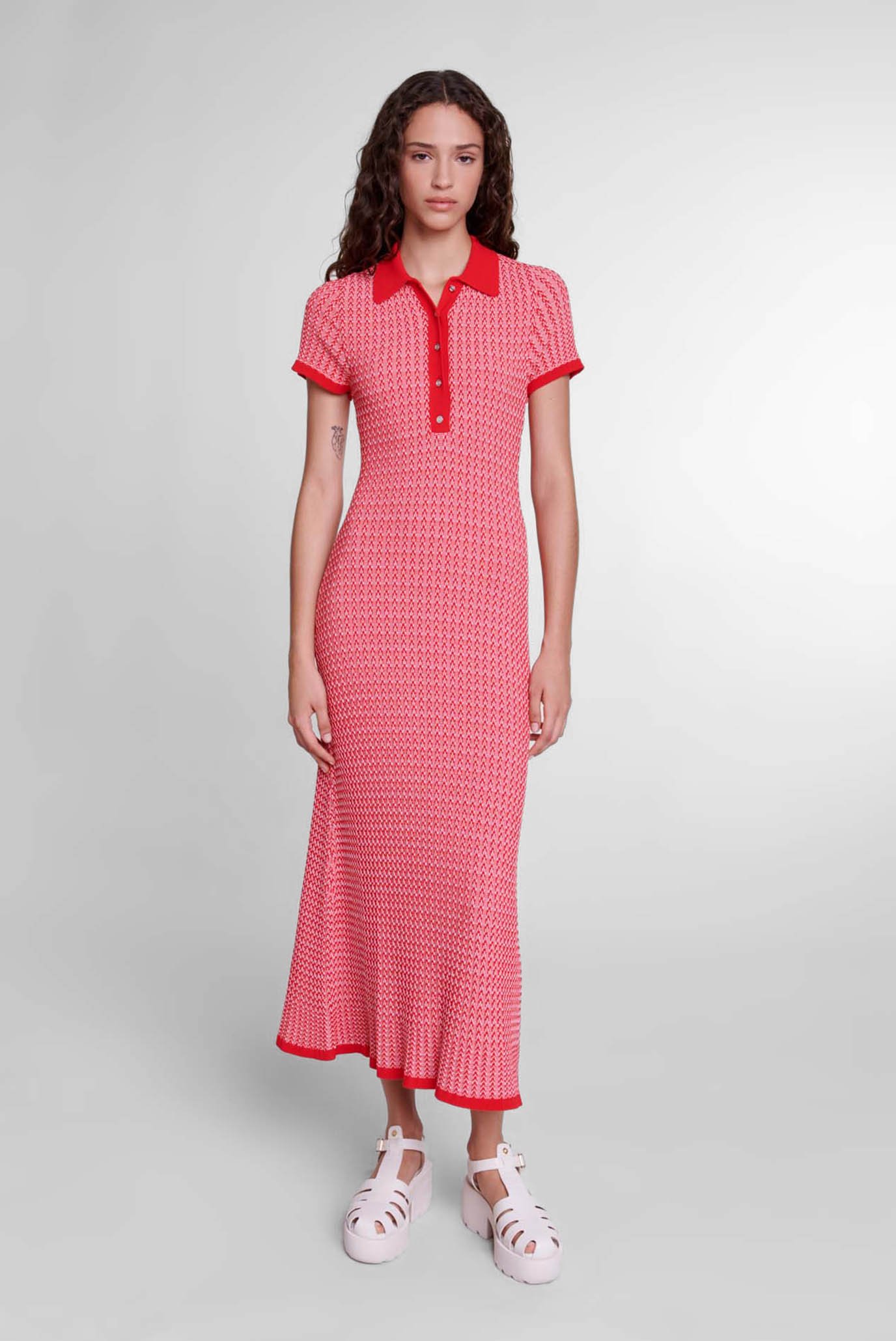 Жіноча рожева сукня з візерунком 1