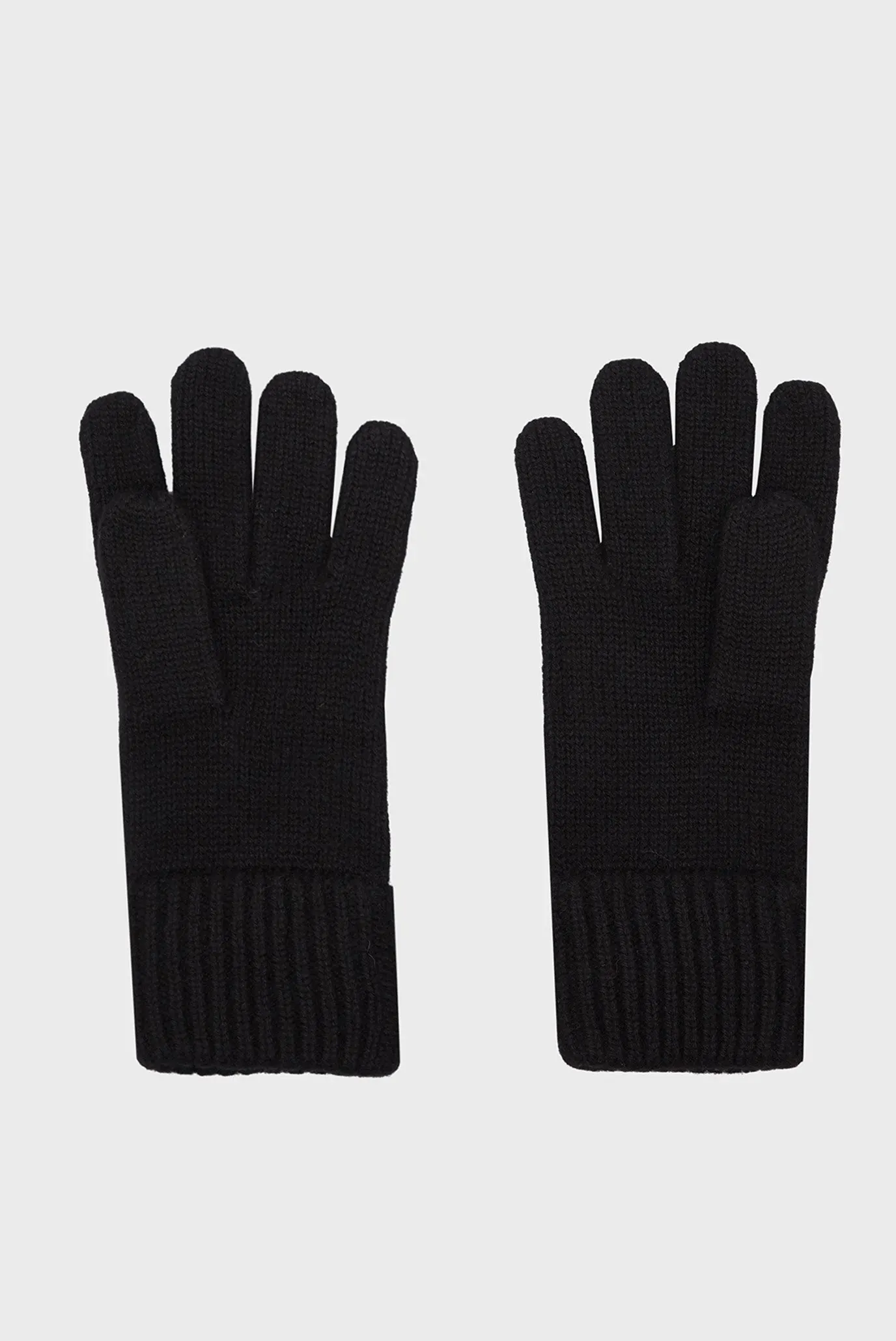 Женские черные шерстяные перчатки WOOL KNIT GLOVES 2