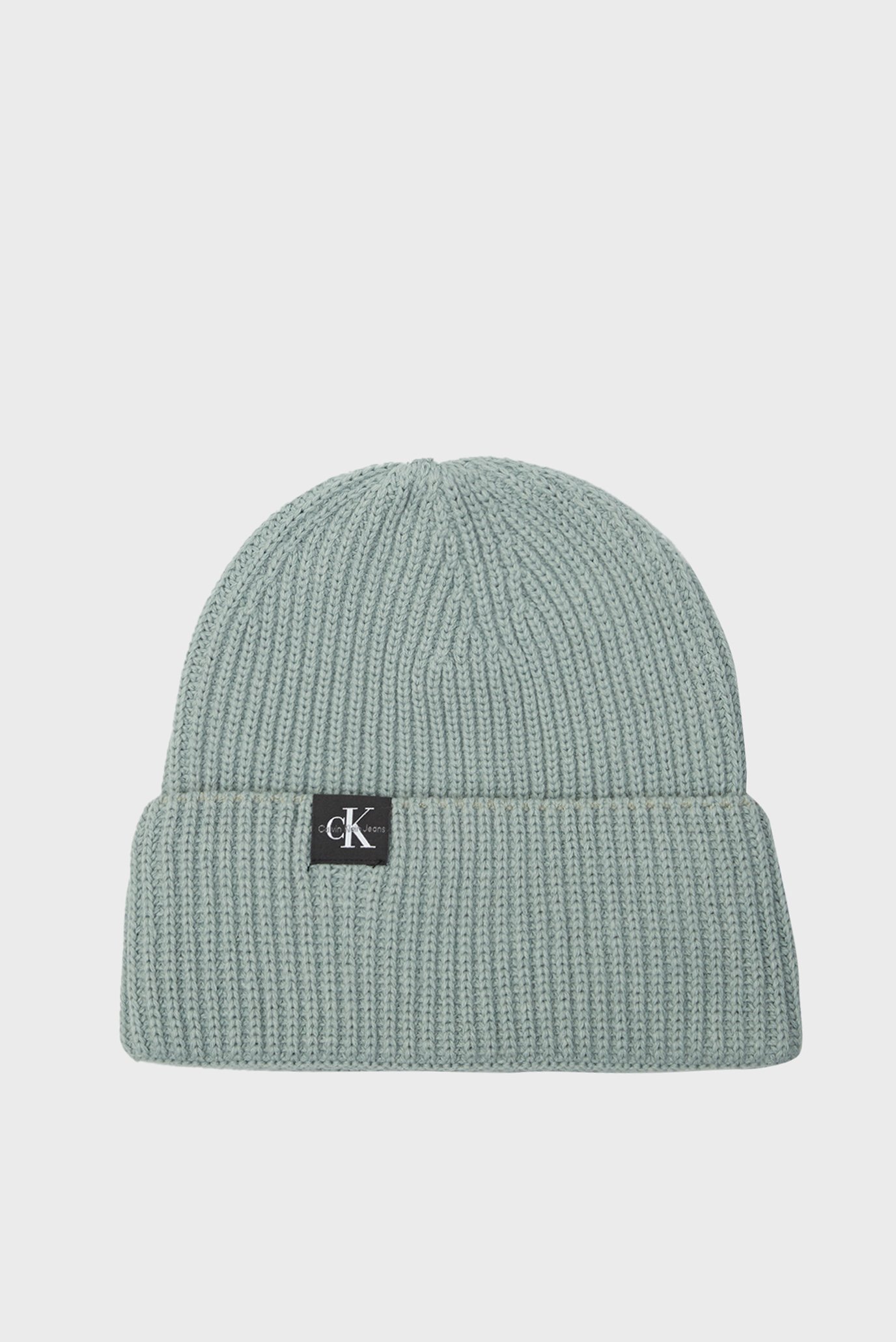 Детская зеленая шапка MONOGRAM RIB BEANIE 1