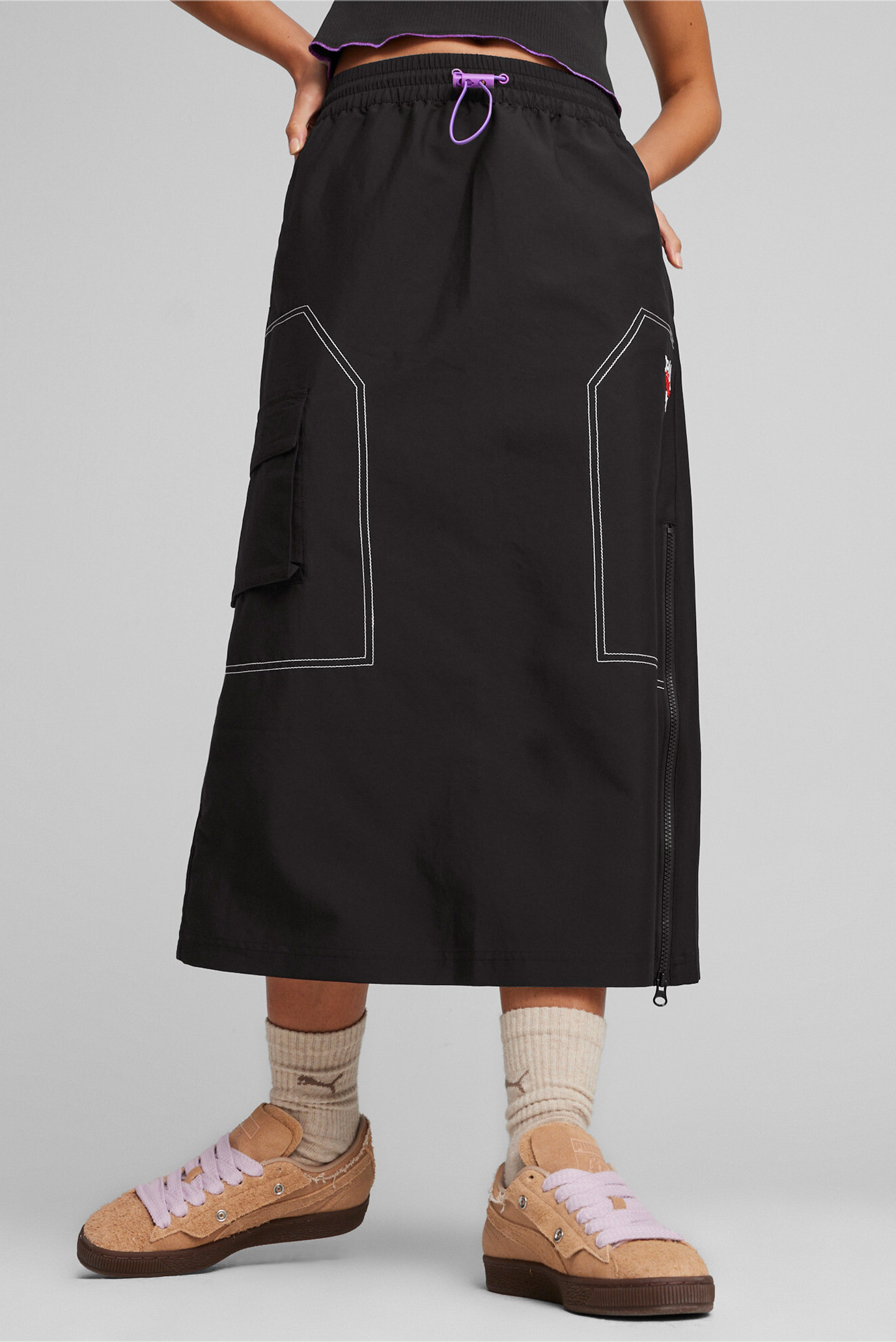 Женская черная юбка PUMA x X-GIRL Midi Skirt 1