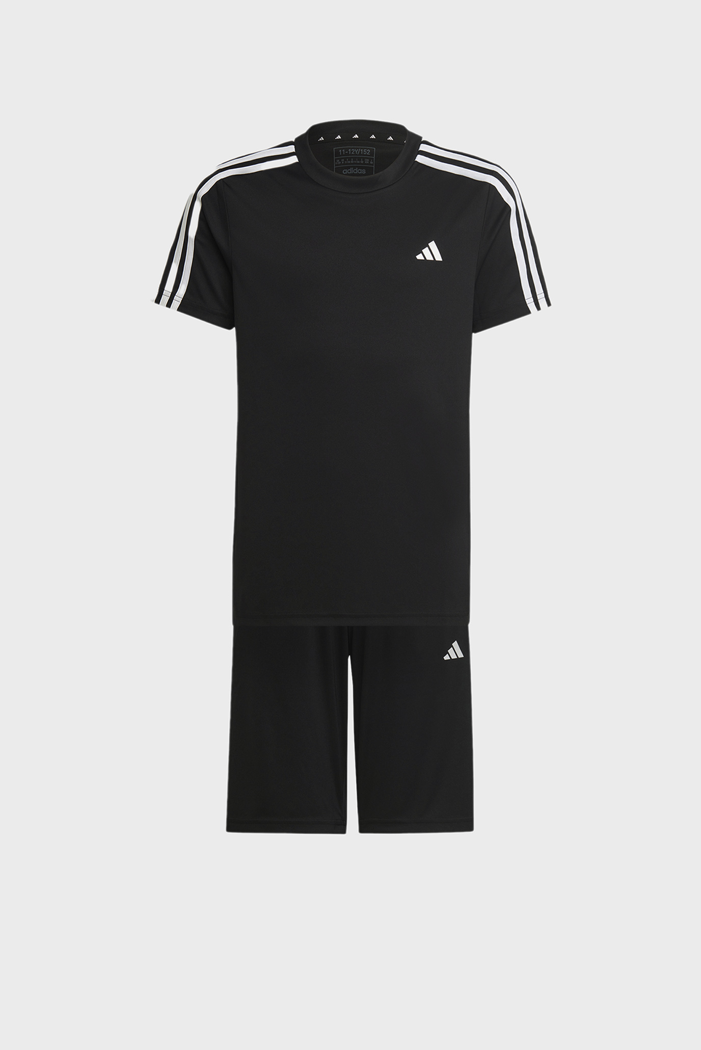 Детский черный комплект одежды (футболка, шорты) Train Essentials AEROREADY 3-Stripes Regular-Fit 1