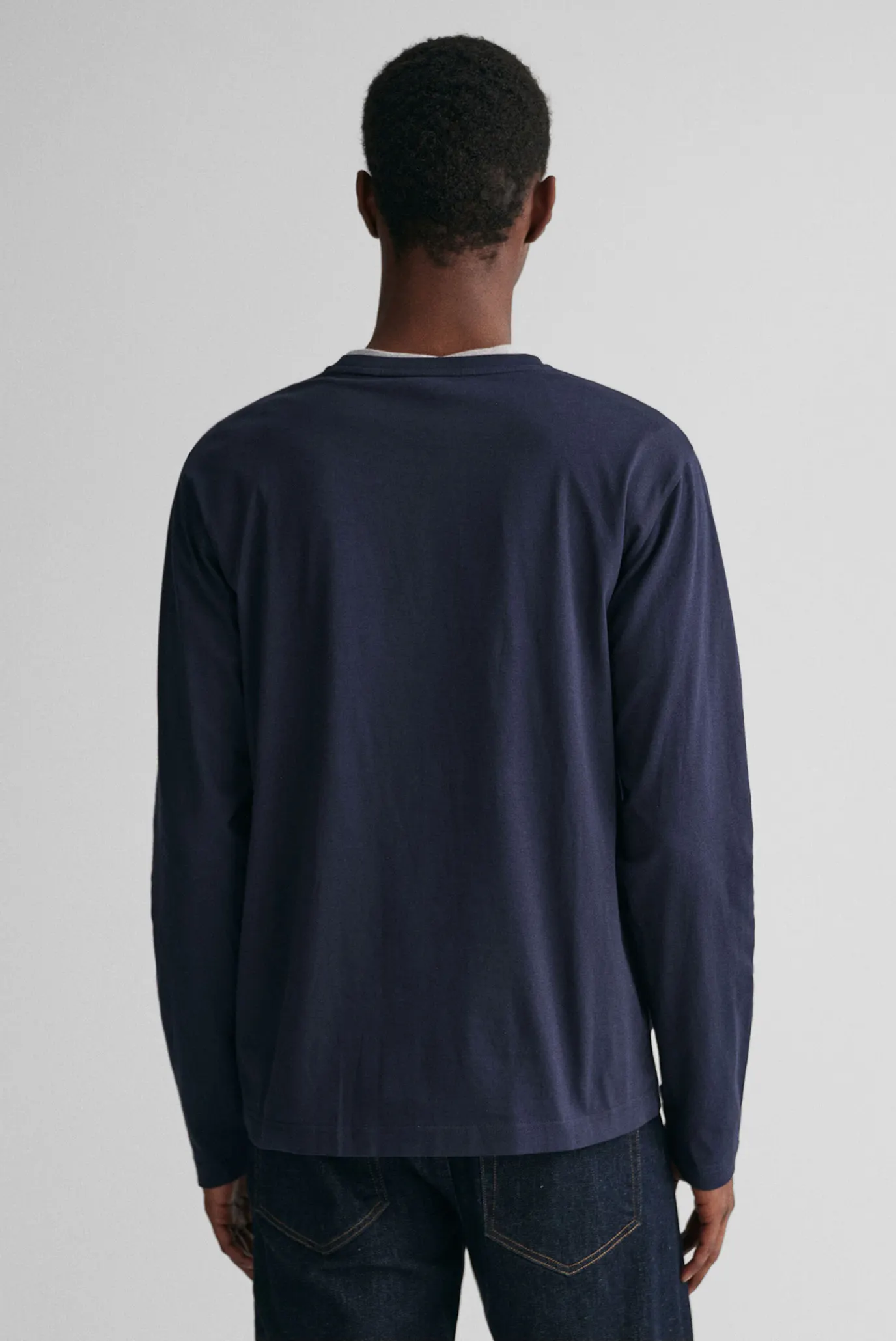 Мужской темно-синий лонгслив REG SHIELD LS T-SHIRT 3