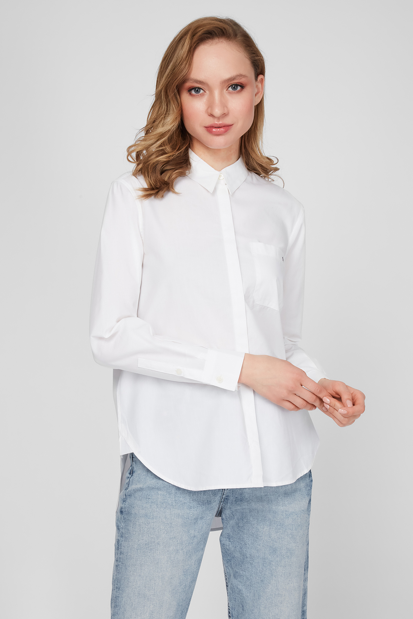 Женская белая рубашка ECOVERO LS RELAXED 1