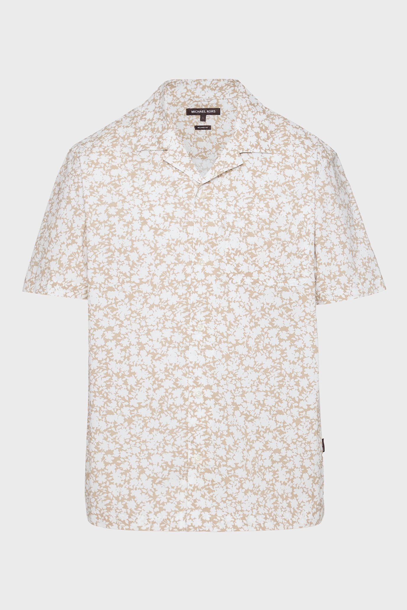 Мужская бежевая рубашка с узором SS RLX FLORAL CAMP Бежевый L Michael Kors CS5409LHPM Мужская бежевая рубашка с узором SS RLX FLORAL CAMP Бежевый L Michael Kors CS5409LHPM
