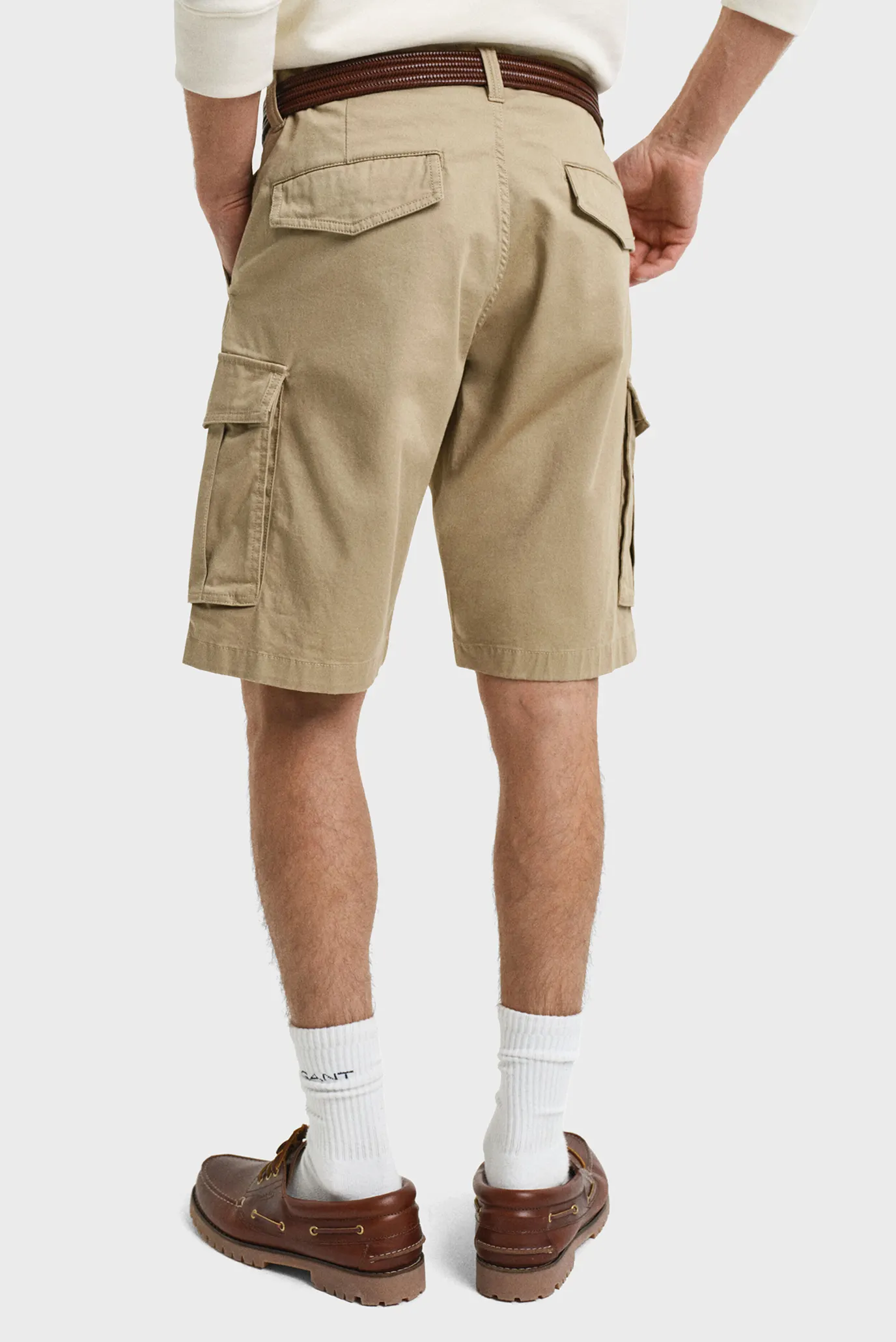 Чоловічі бежеві шорти RELAXED TWILL CARGO SHORTS 4