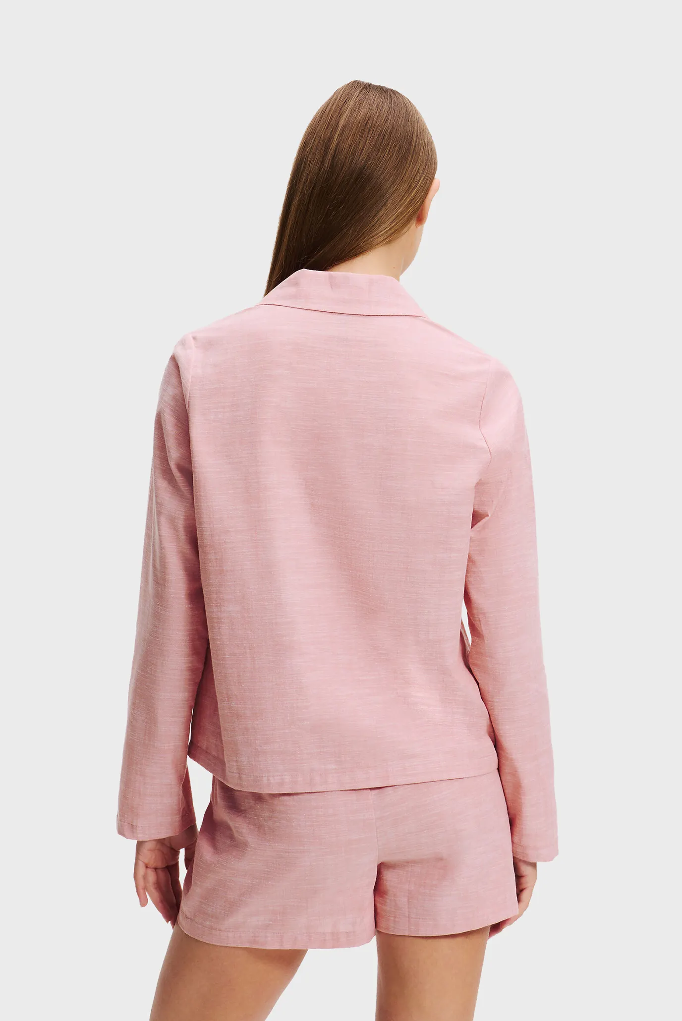 Женская розовая пижама (рубашка, шорты) ESSENTIAL 3