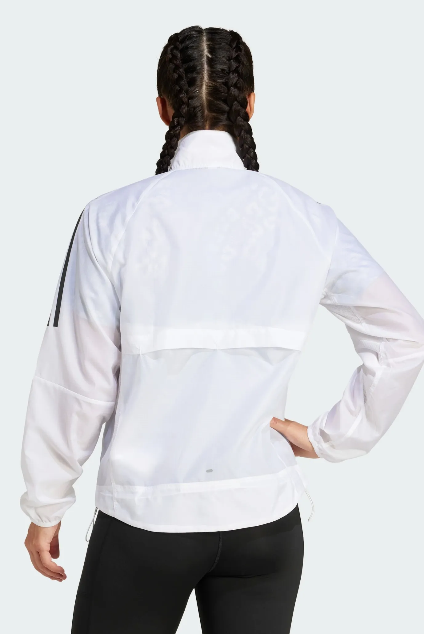 Жіноча біла вітровка Own the Run 3-Stripes 3