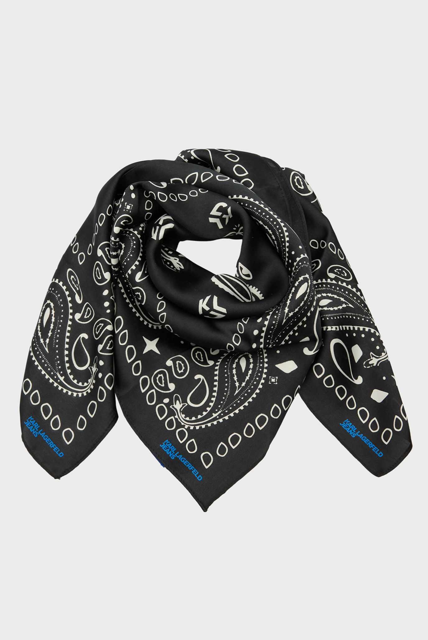 Женская черная бандана с узором bandana scarf 1