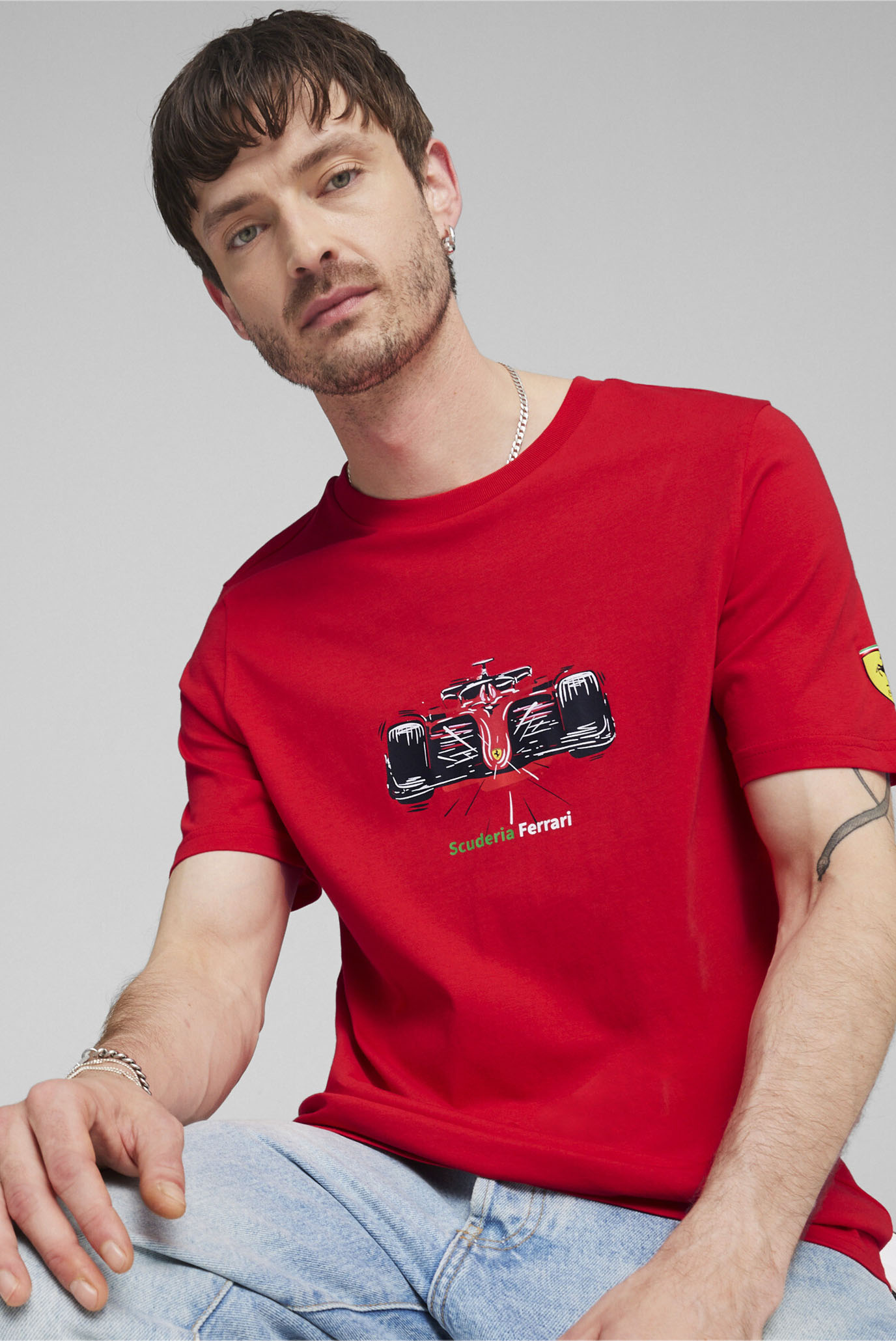 Чоловіча червона футболка Scuderia Ferrari Men's Motorsport Race Graphic Tee 1