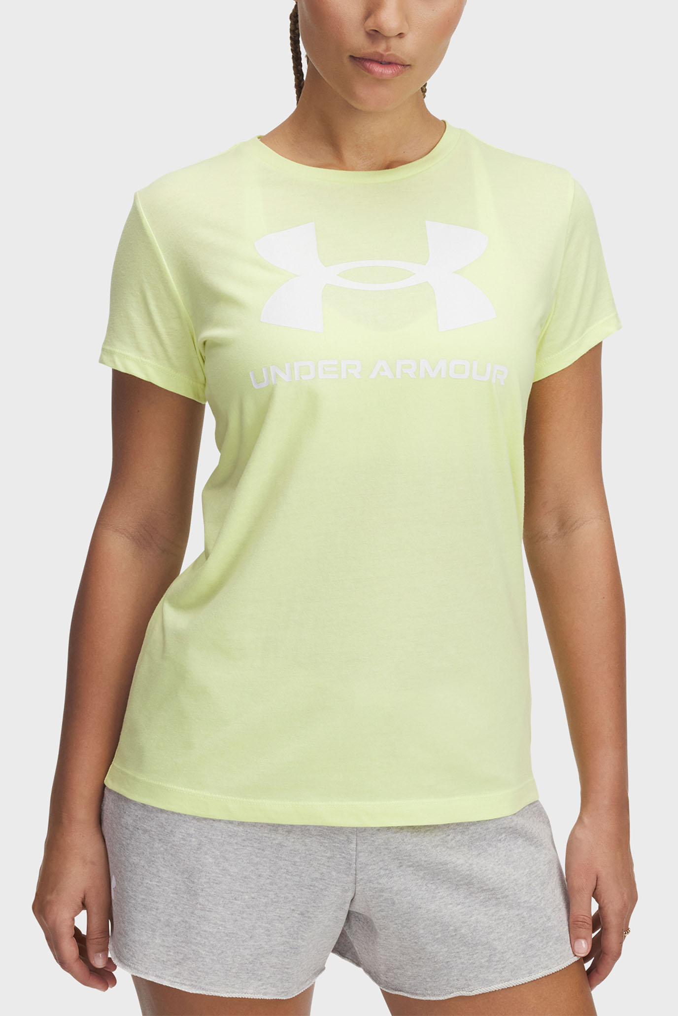 Женская желтая футболка UA Logo SS Желтый M Under Armour 1356305-727 Женская желтая футболка UA Logo SS Желтый M Under Armour 1356305-727