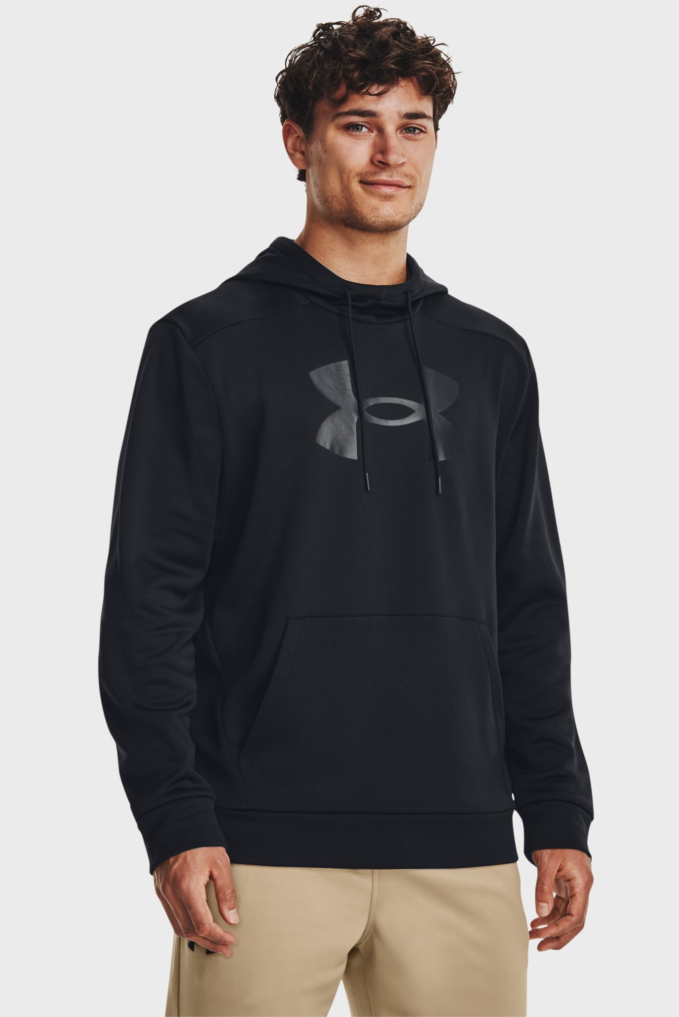 Чоловіче чорне худі UA Armour Fleece Big Logo HD 1