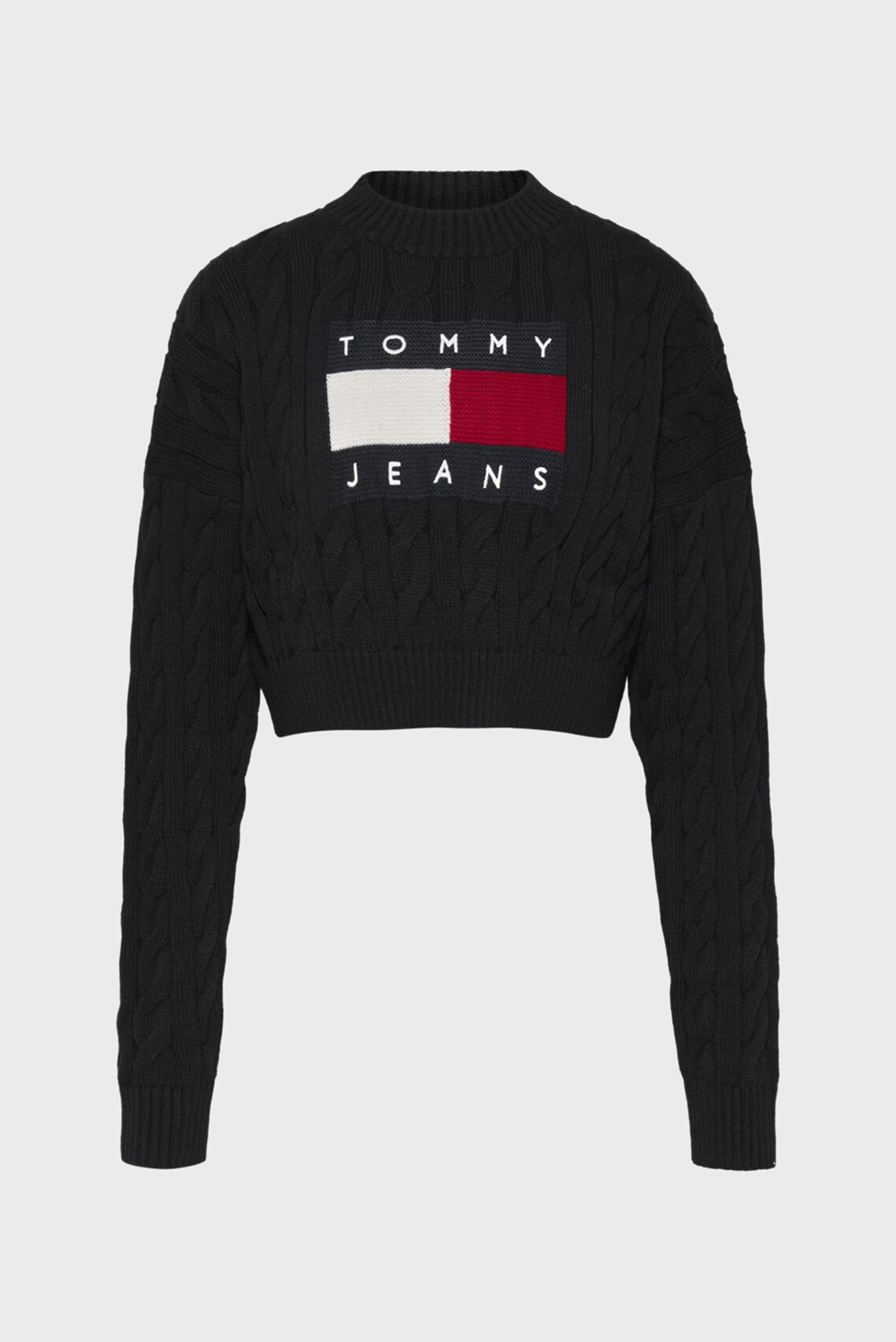 Женский черный свитер TJW BXY CENTER FLAG SWEATER 1