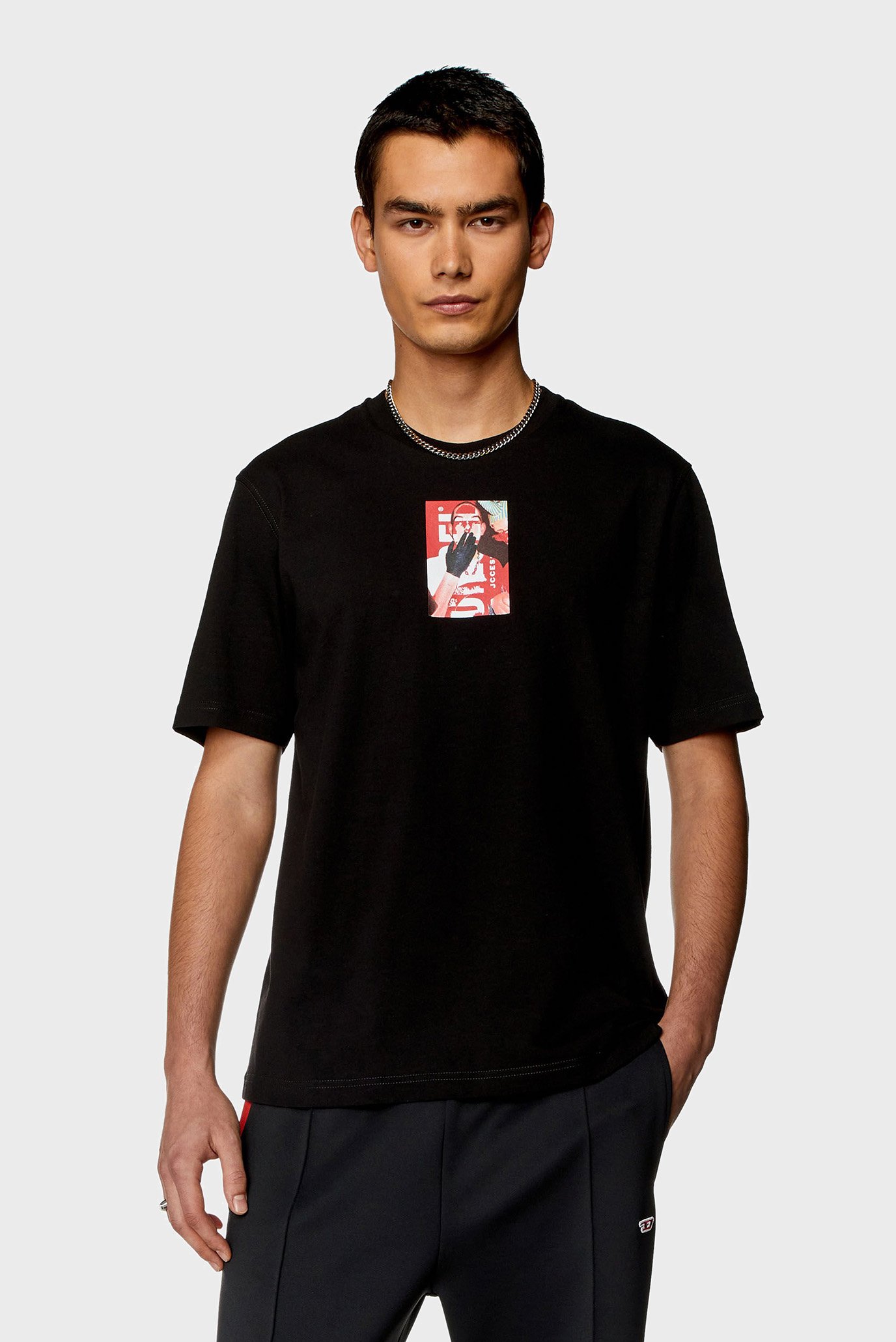 Мужская черная футболка T-JUST-N11 1