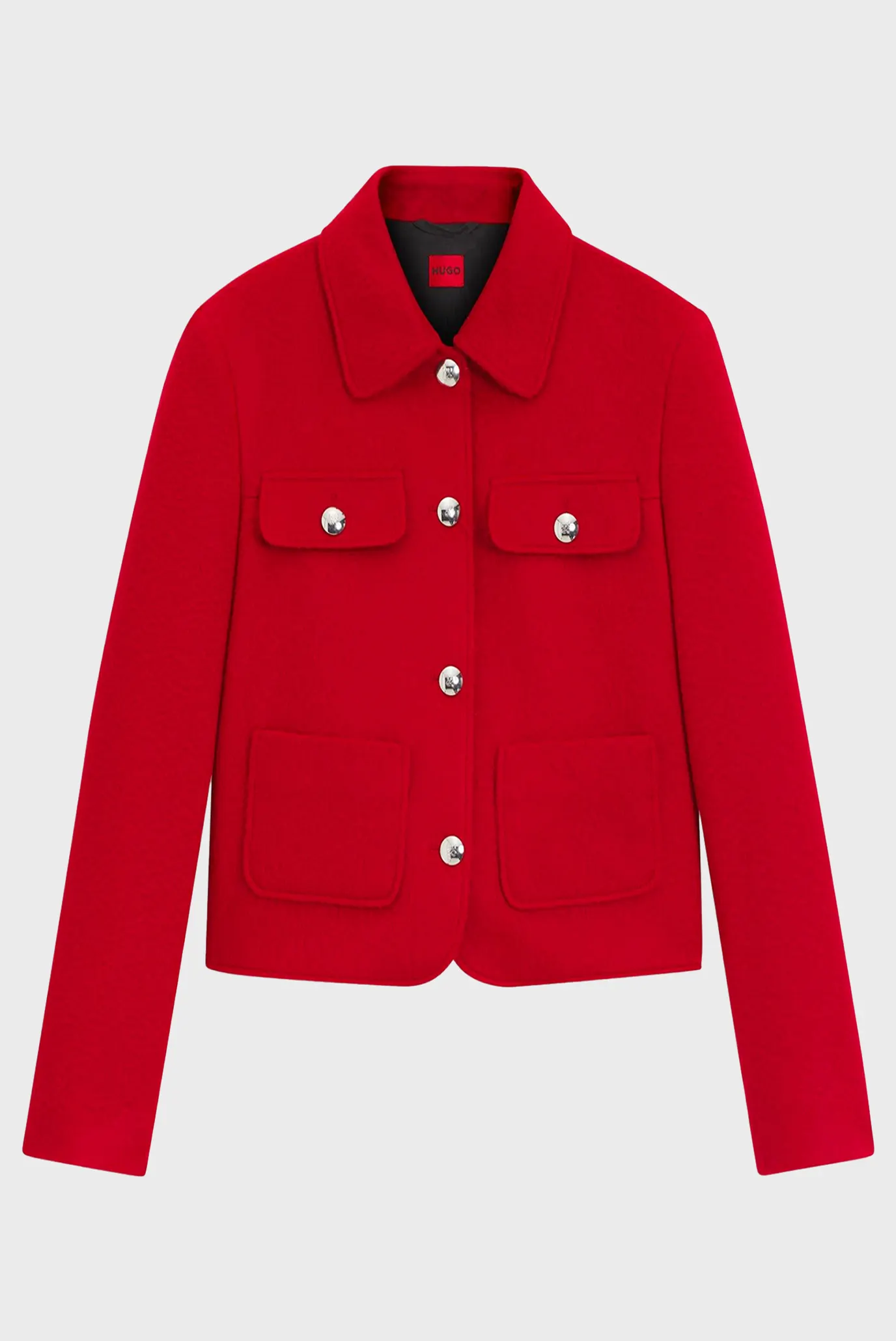 Жіноча червона сорочка-пальто 5