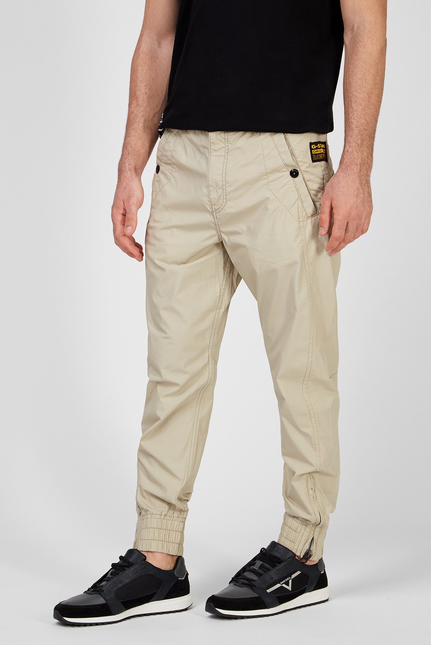 Чоловічі бежеві брюки 3d relaxed cuffed trainer 1