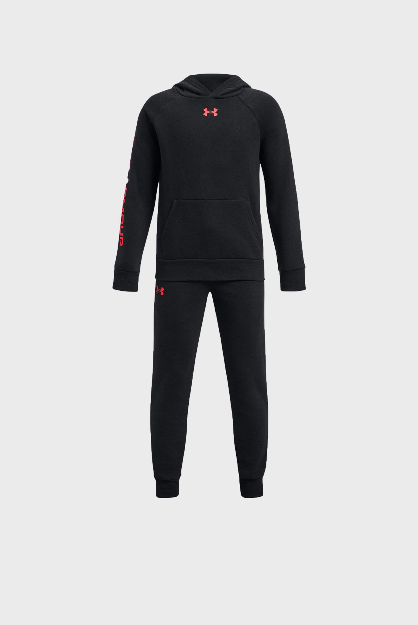 Детский черный спортивный костюм UA Rival Fleece Suit (худи, брюки) 1