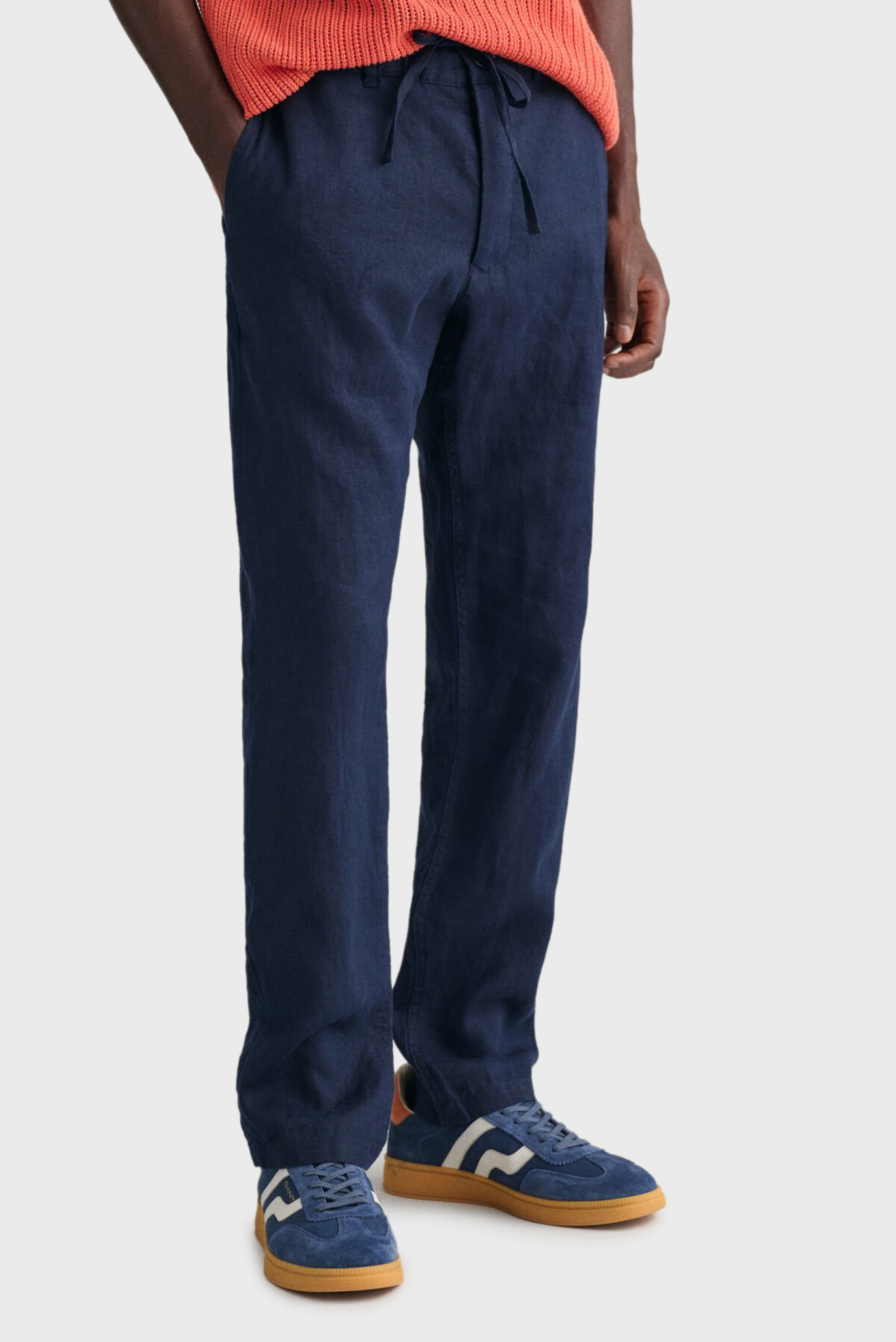 Мужские темно-синие льняные брюки RELAXED LINEN DS 1