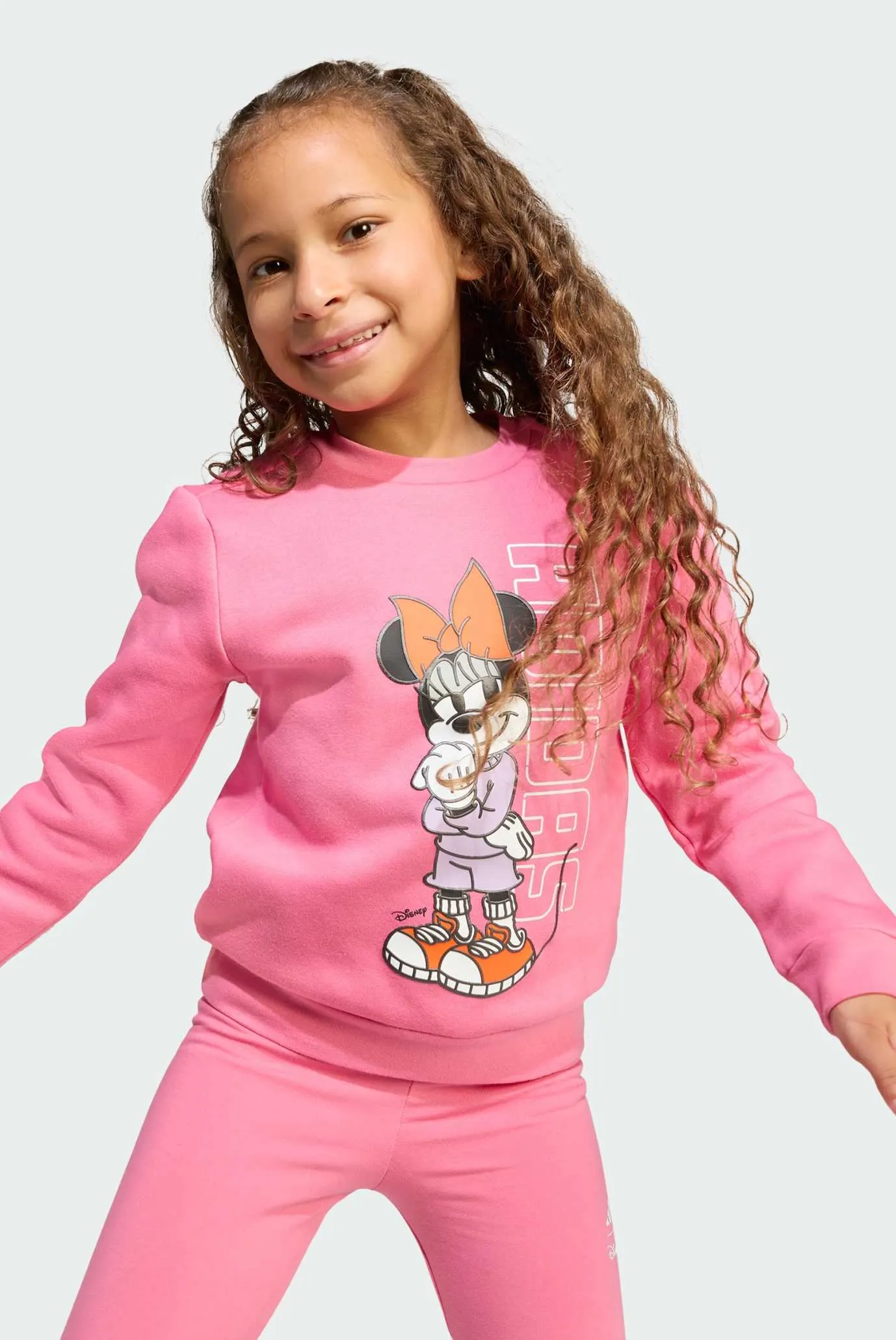 Детский розовый комплект одежды (свитшот, тайтсы) adidas Disney Minnie Mouse Kids 5