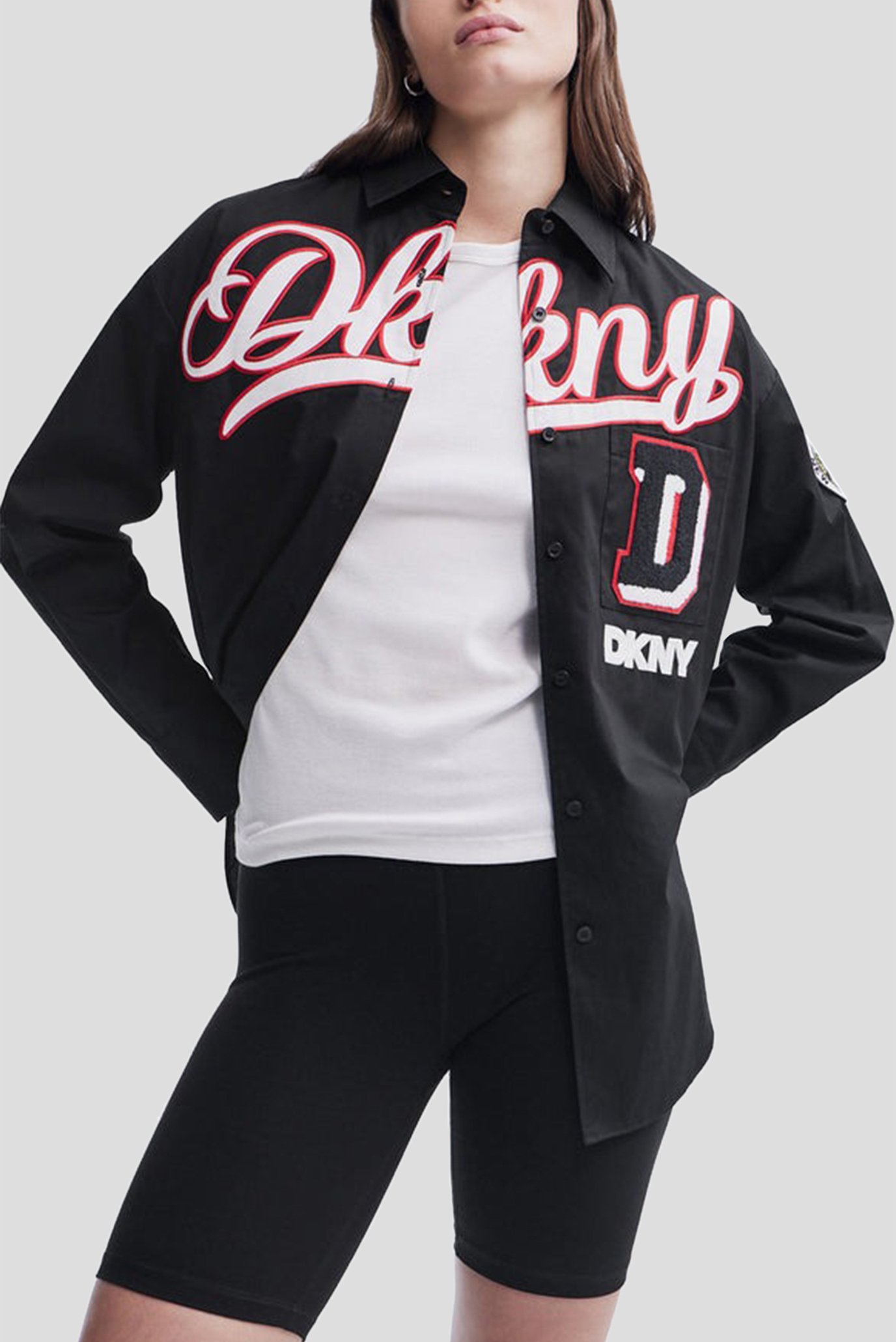 Женская черная рубашка Черный L DKNY D2B4A106 Женская черная рубашка Черный L DKNY D2B4A106
