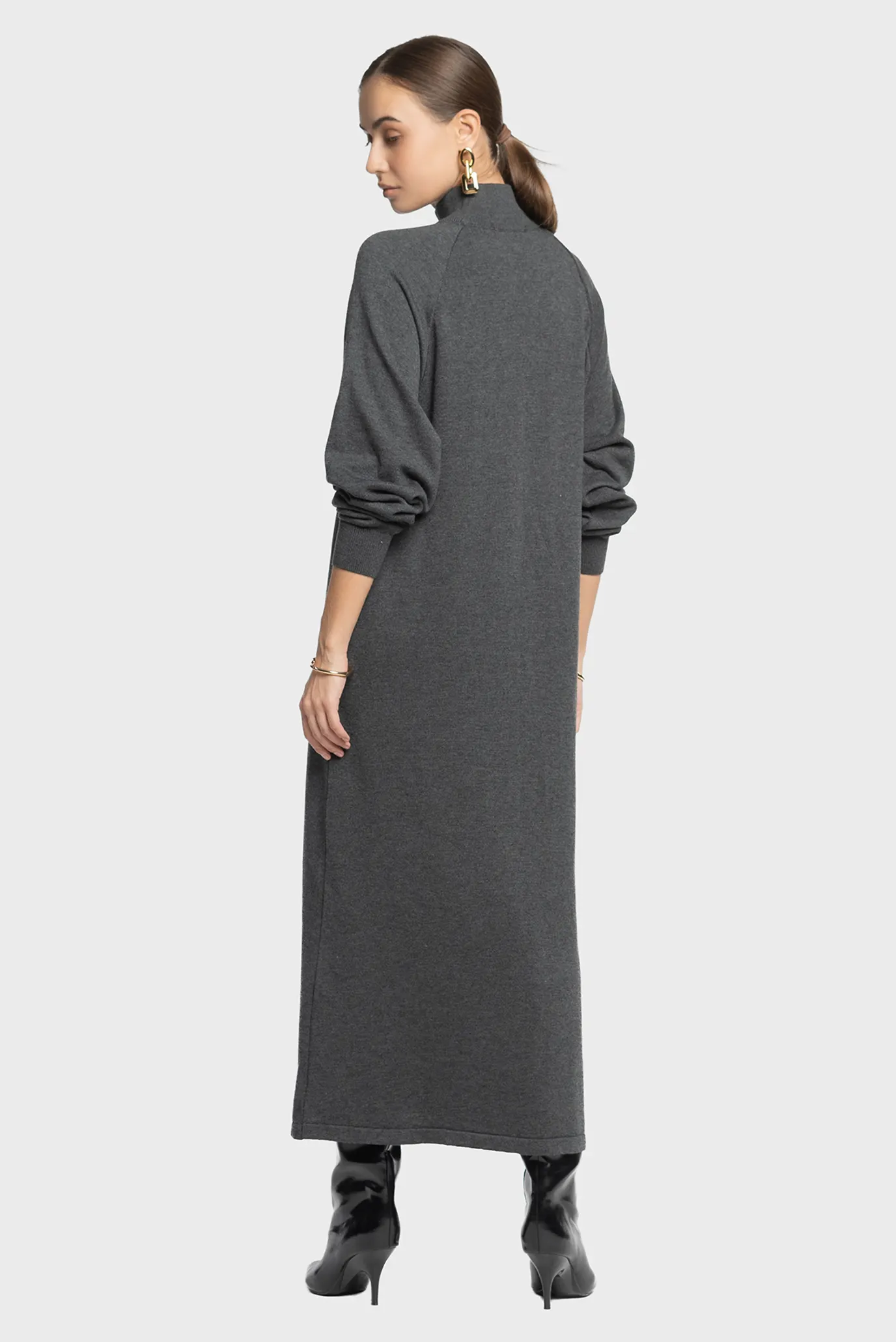 Женское темно-серое платье 4