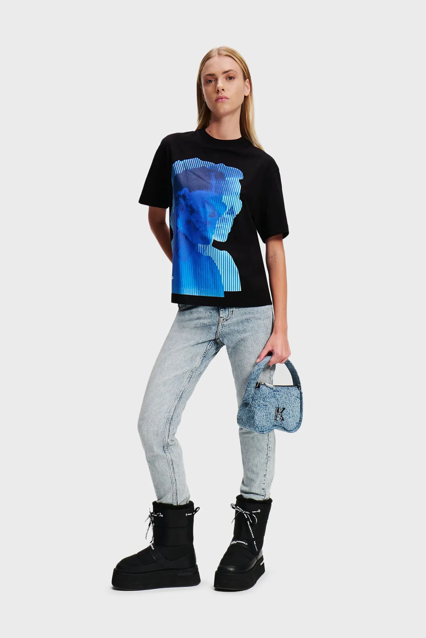 Женские голубые джинсы klj hr tapered denim 2