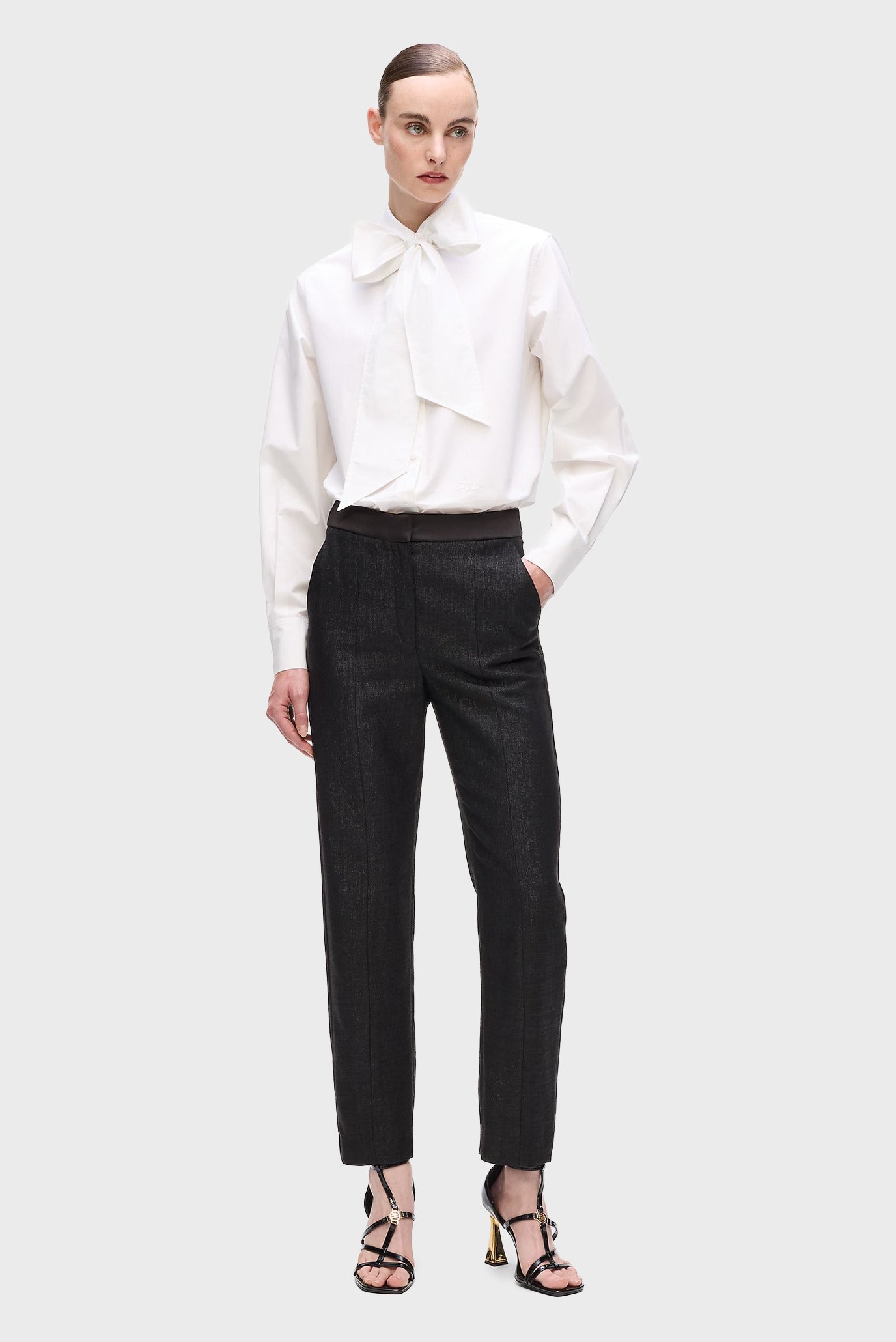 Женские черные брюки metallic Черный 38 Karl Lagerfeld A4W10117 Женские черные брюки metallic Черный 38 Karl Lagerfeld A4W10117